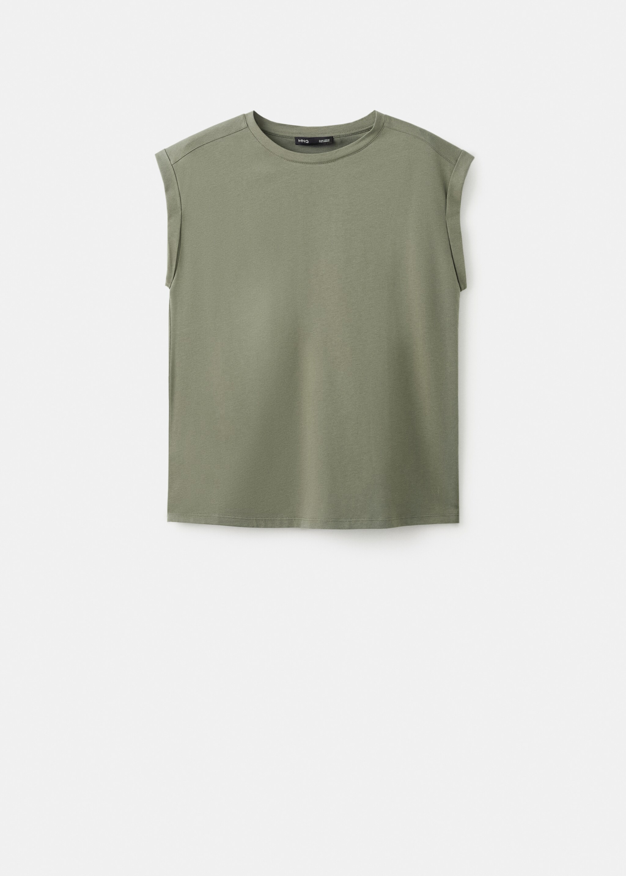 Short-sleeved t-shirt with shoulder pads - Article without model, Khaki. Ref: 27077159-00.
