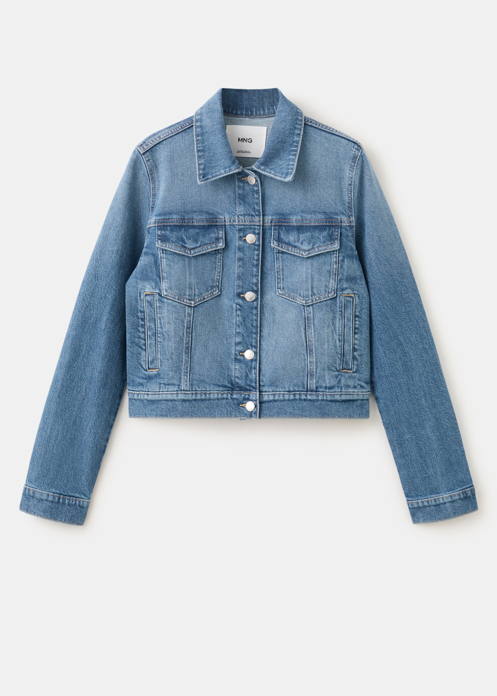 Pockets denim jacket - Article without model, Medium Blue. Ref: 27077160-00.