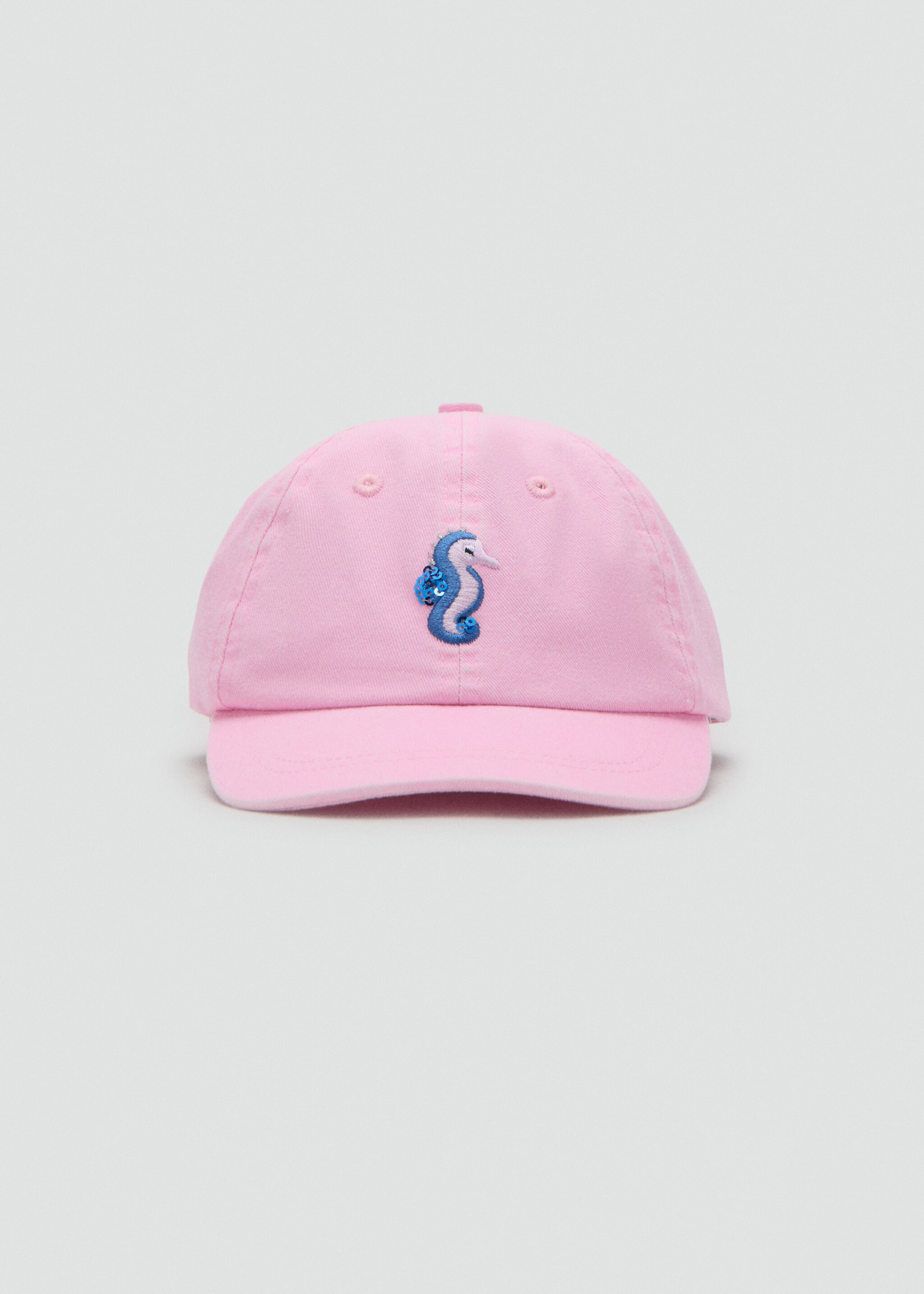 Gorra dibuix brodat - Pla mig, Rosa. Ref: 27077161-00.