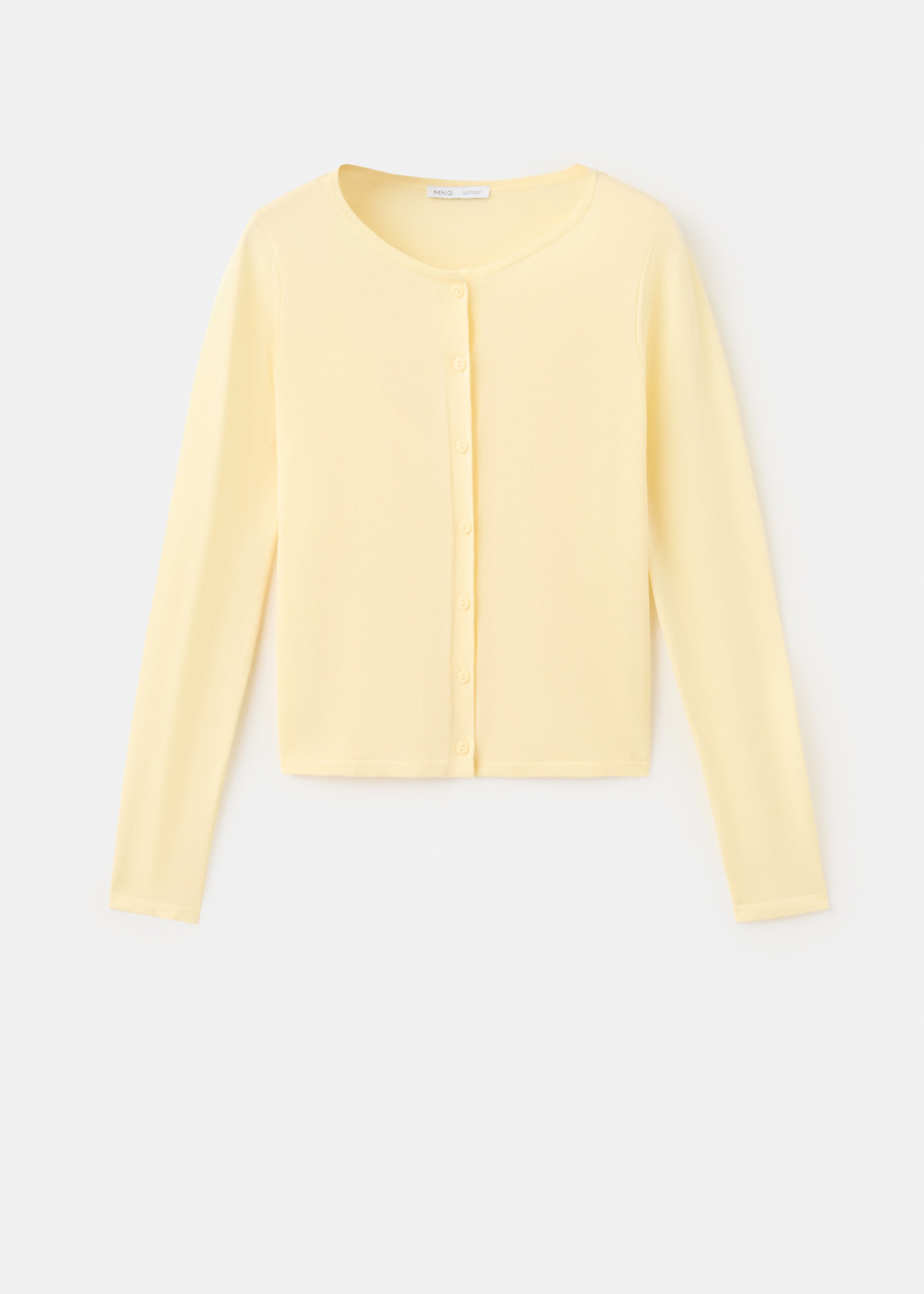 Cardigan maille boutons - Article sans modèle, Jaune pastel. Ref: 27077162-00.
