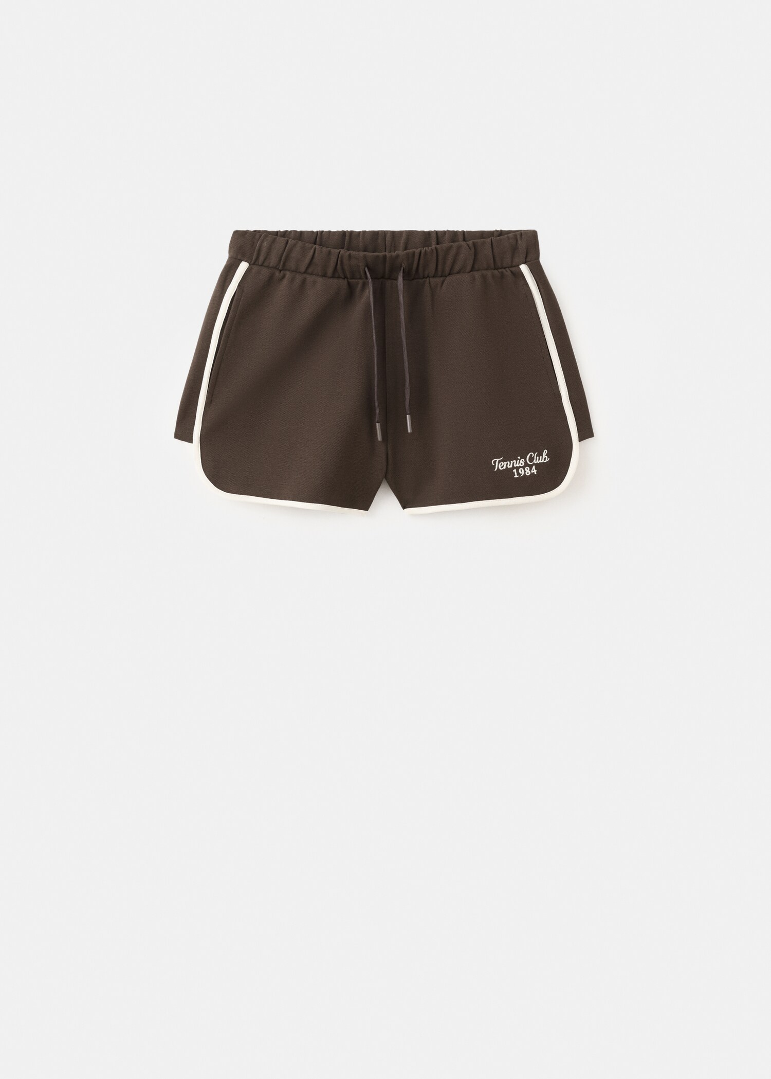 Cotton shorts with embroidered message - Article without model