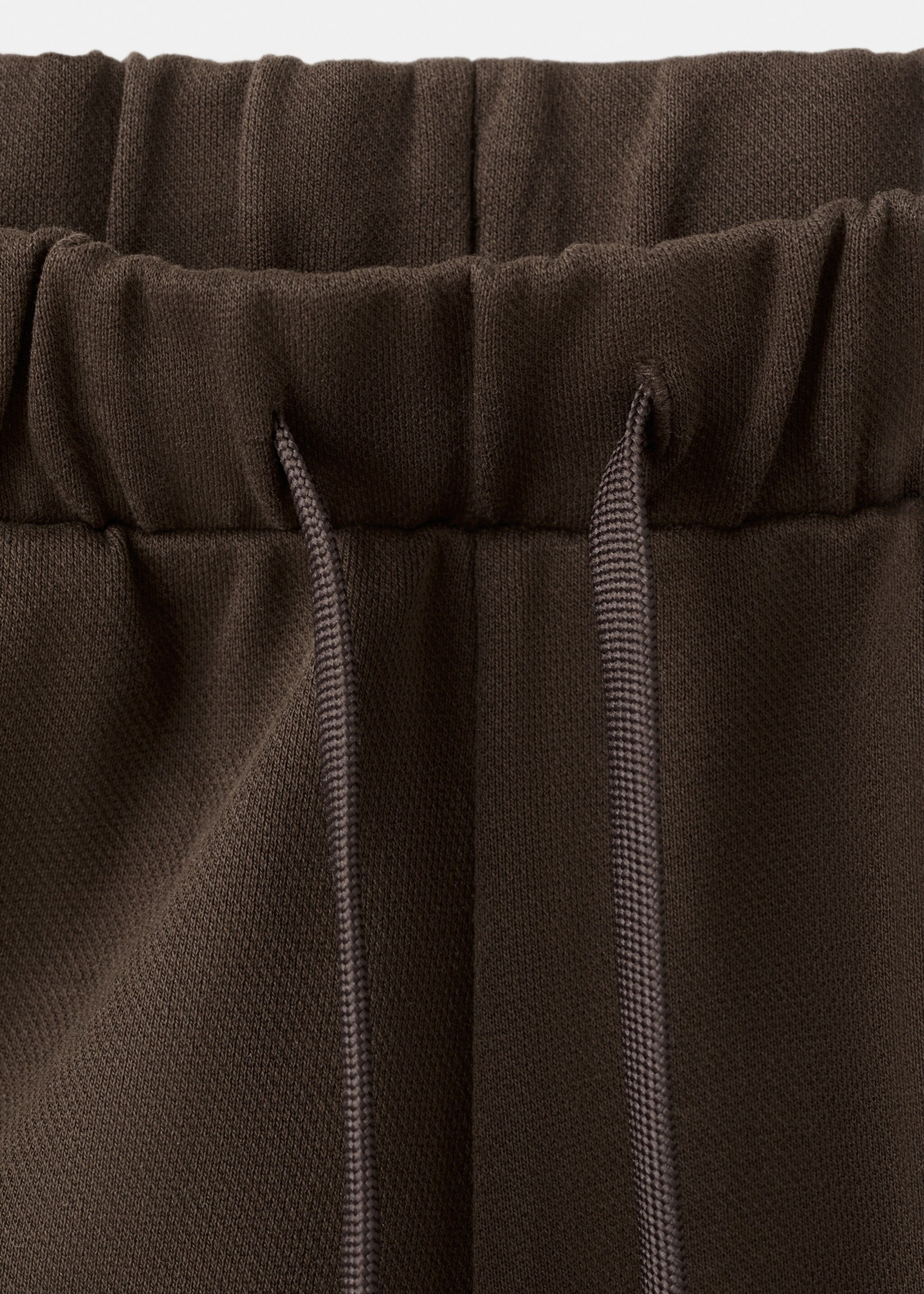 Cotton shorts with embroidered message - Details of the article 8, Brown. Ref: 27077163-00.