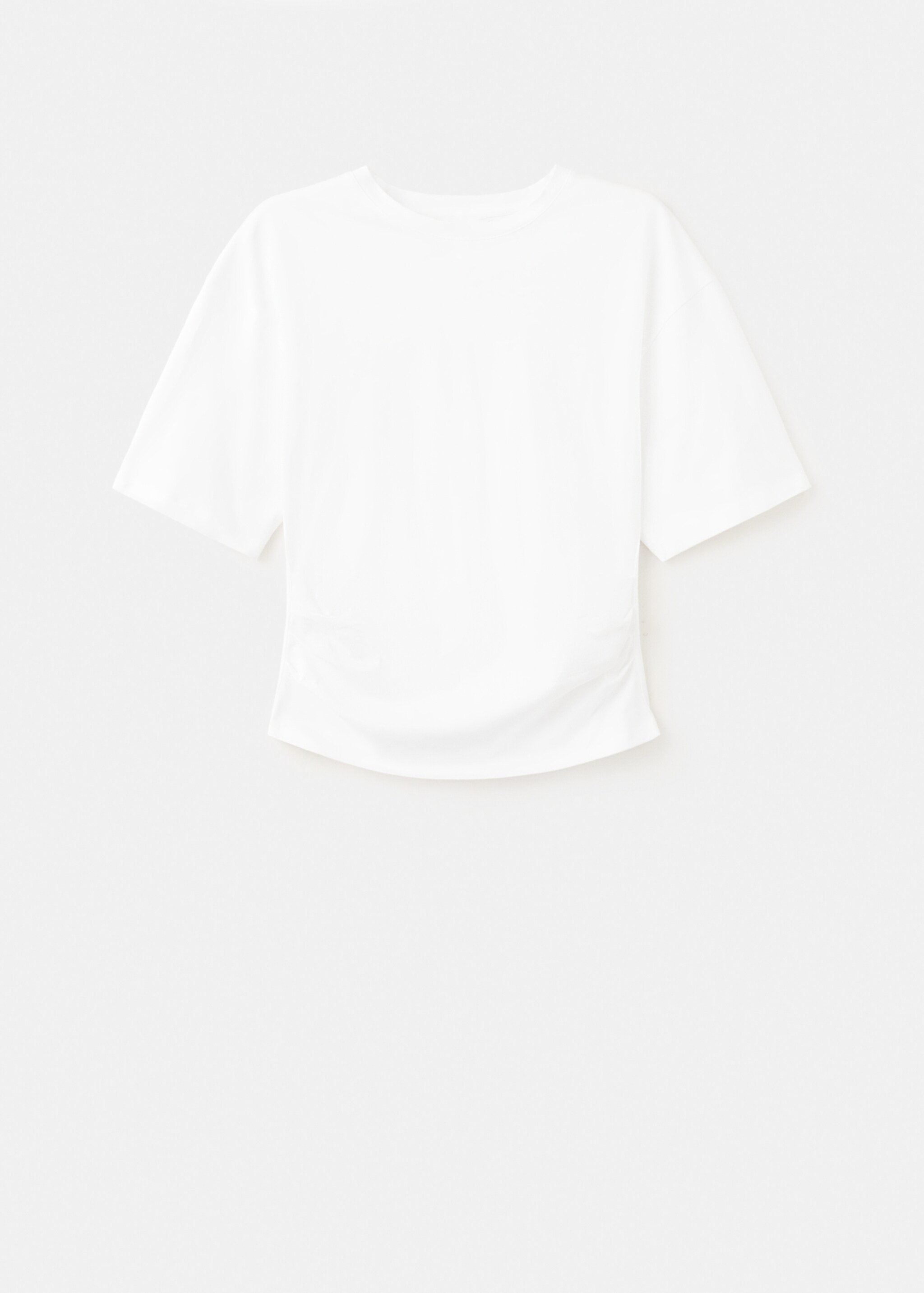 Cotton t-shirt with pucker detail - Article without model, White. Ref: 27077166-00.