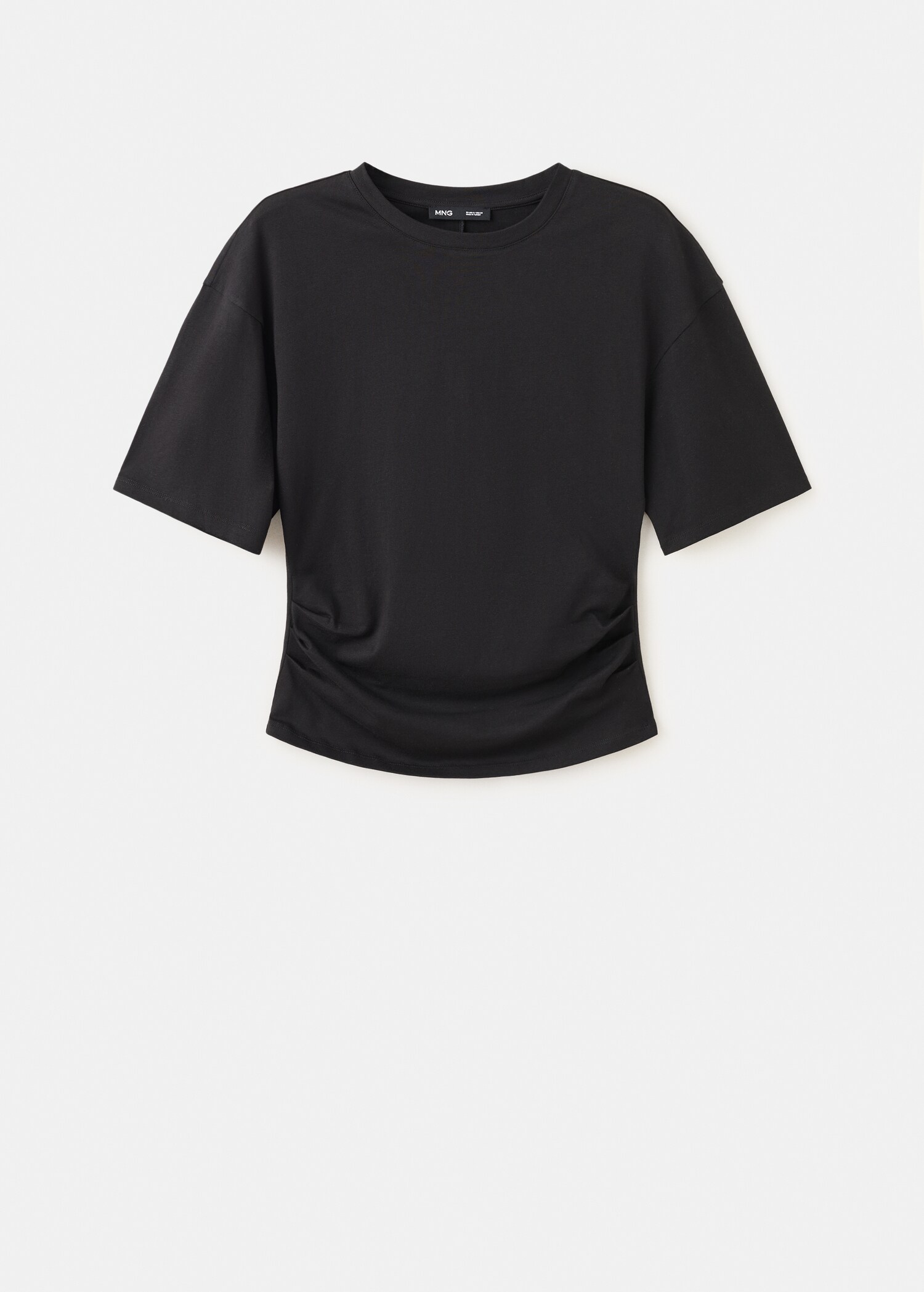 Baumwoll-T-Shirt mit Raffdetail - Artikel ohne Model