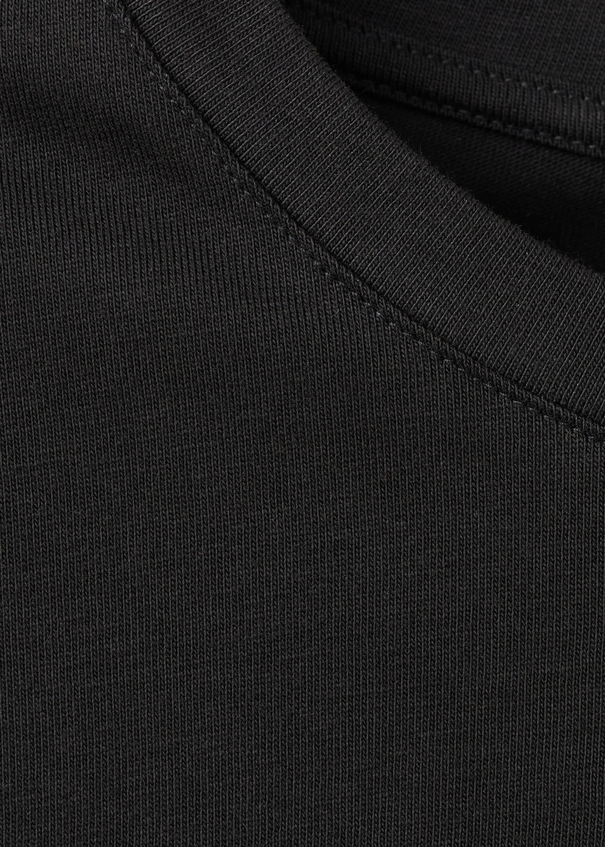Baumwoll-T-Shirt mit Raffdetail - Detail des Artikels 8, Schwarz. Ref: 27077166-00.