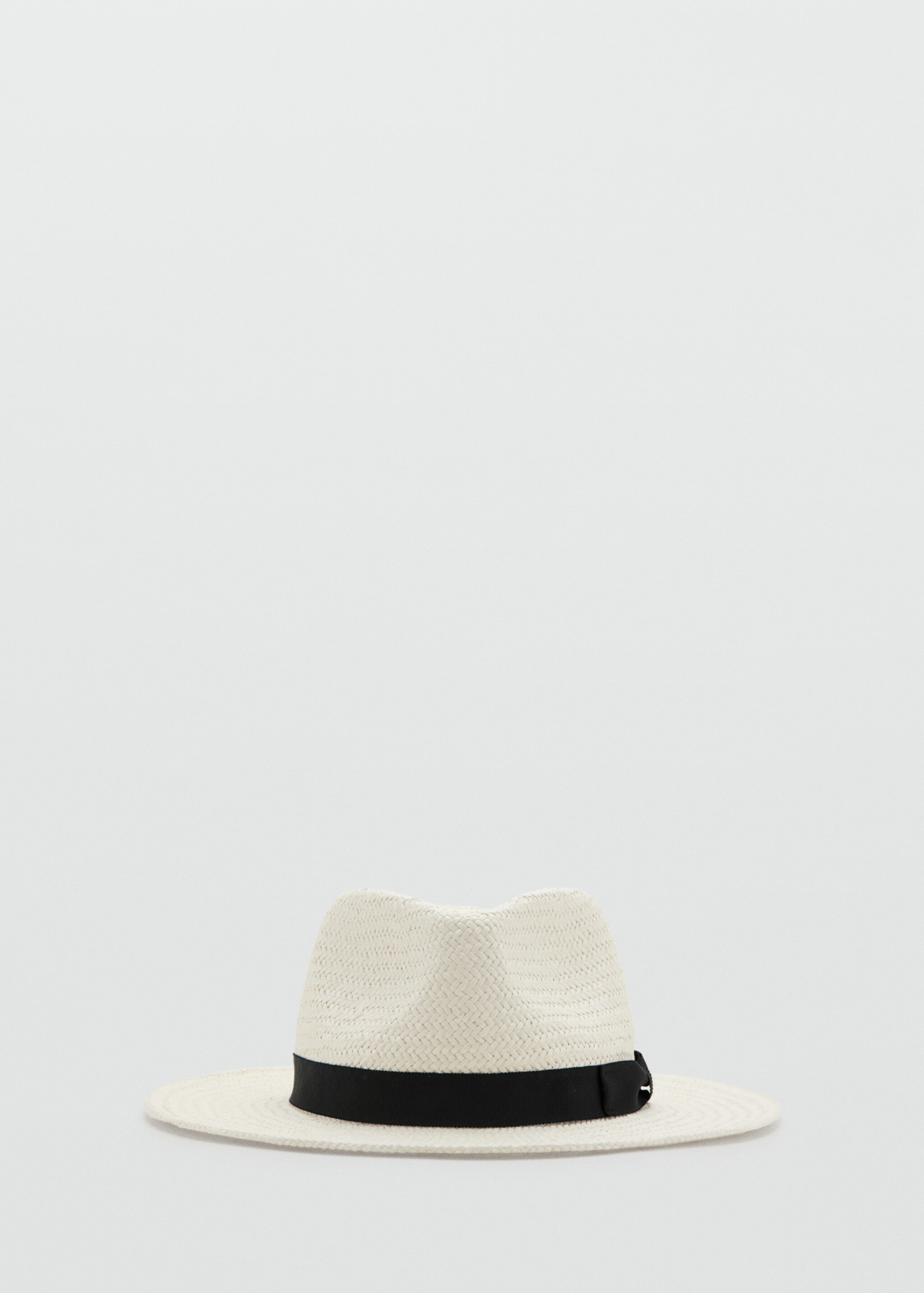 Natural fiber bow hat - Article without model, White. Ref: 27077776-00.