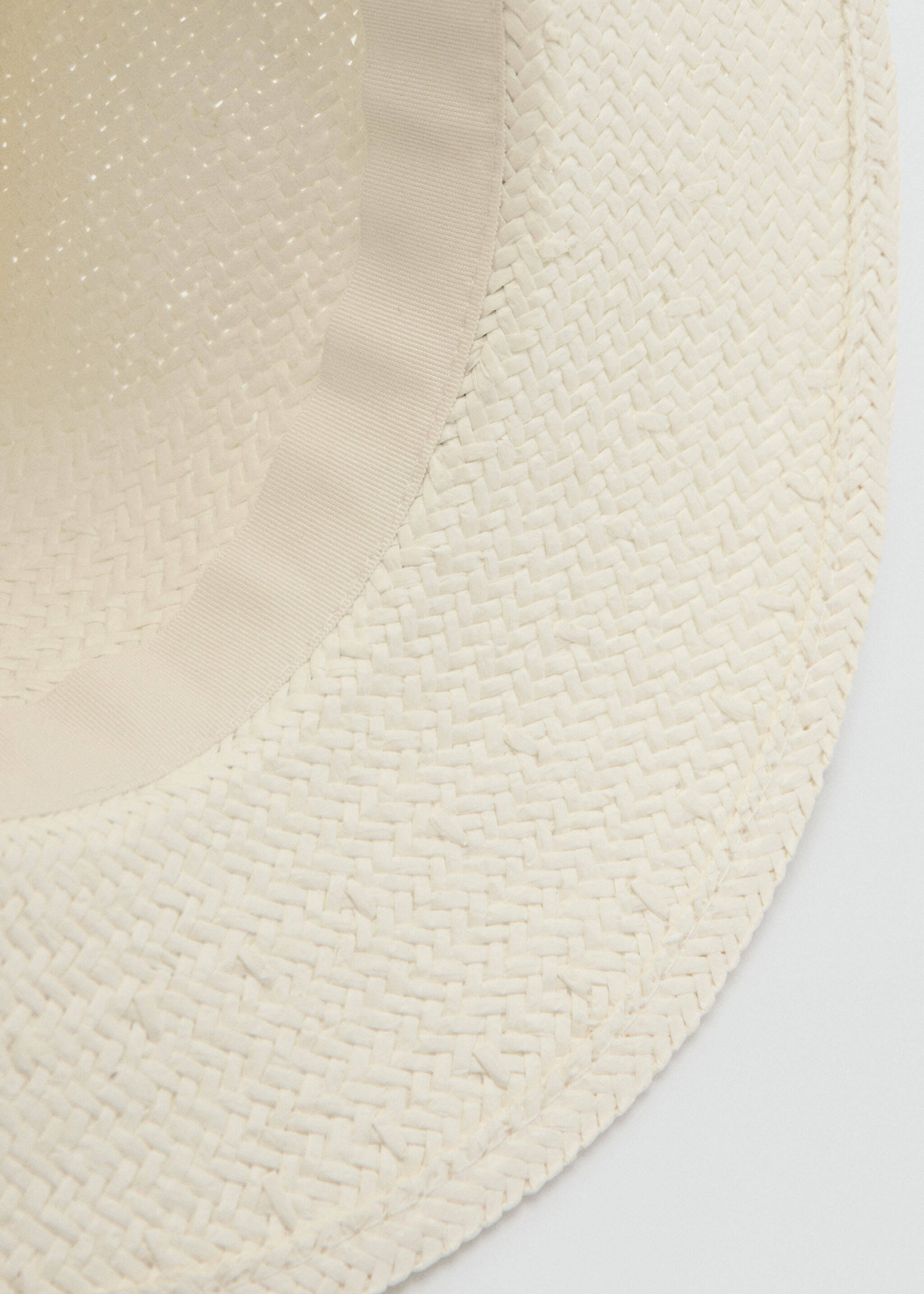 Natural fiber bow hat - Details of the article 1, White. Ref: 27077776-00.