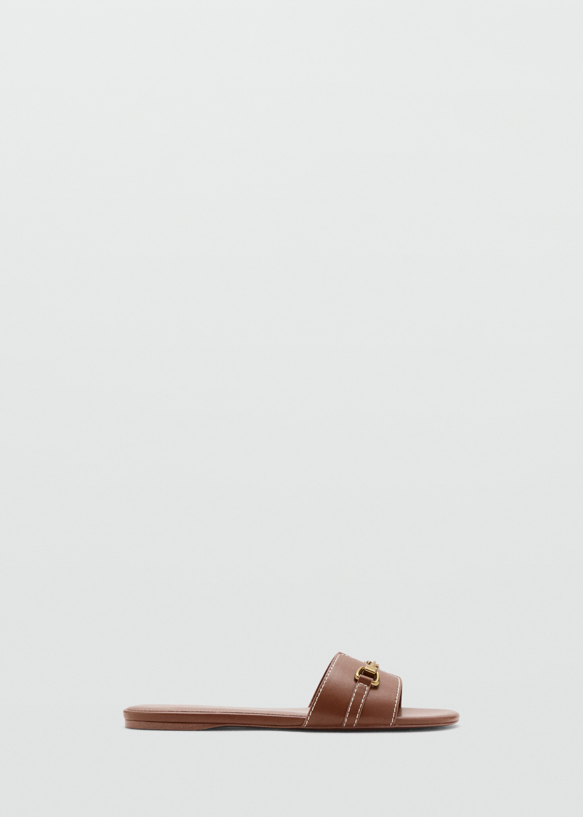 Metallic detail strap sandal - Article without model, Leather. Ref: 27077785-00.