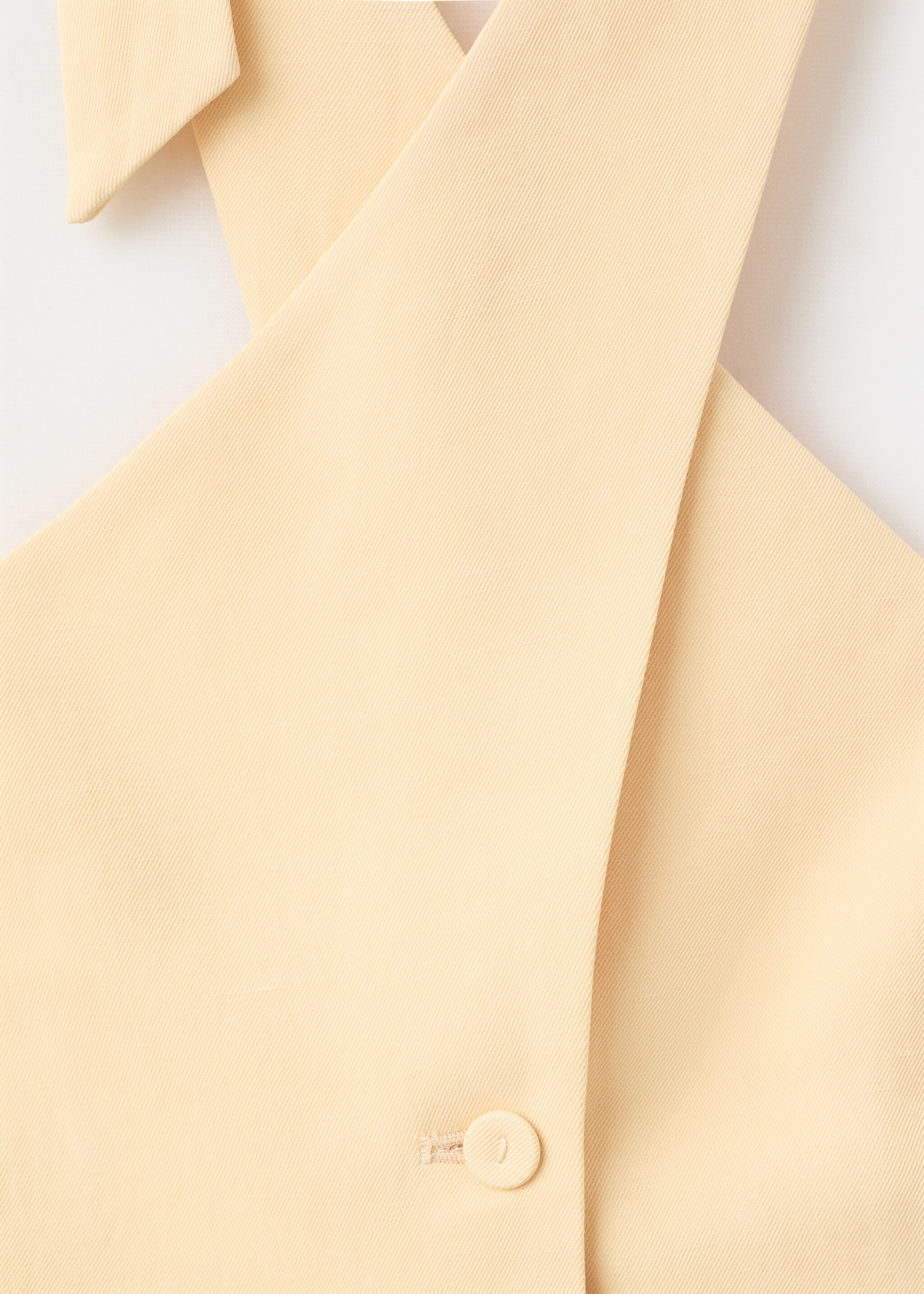 Linen buttoned top - Details of the article 8, Yellow. Ref: 27077789-00.