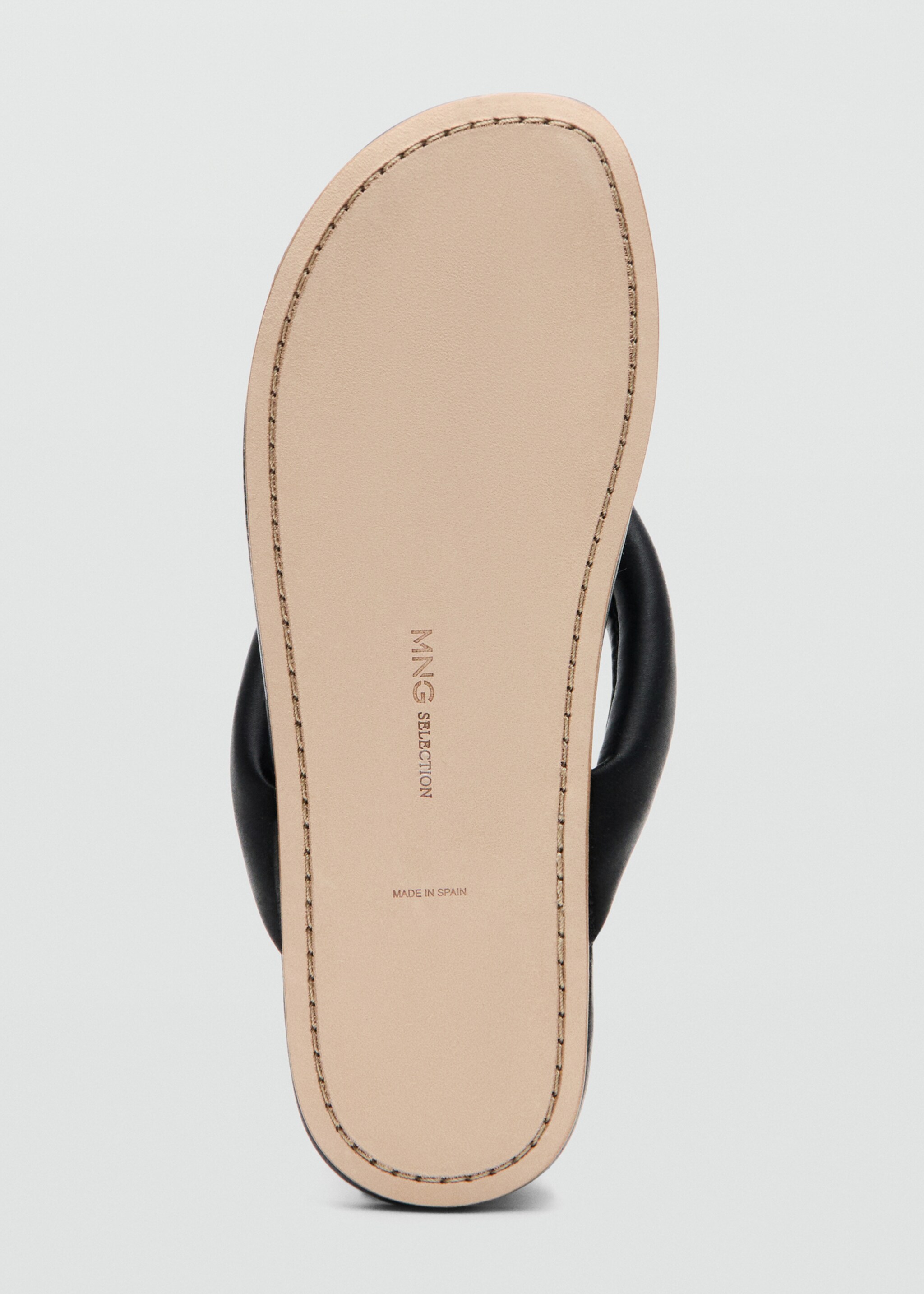 Кожаные сандалии со стегаными ремешками - Деталь изделия 3, Черный. Ref: 27077790-00.