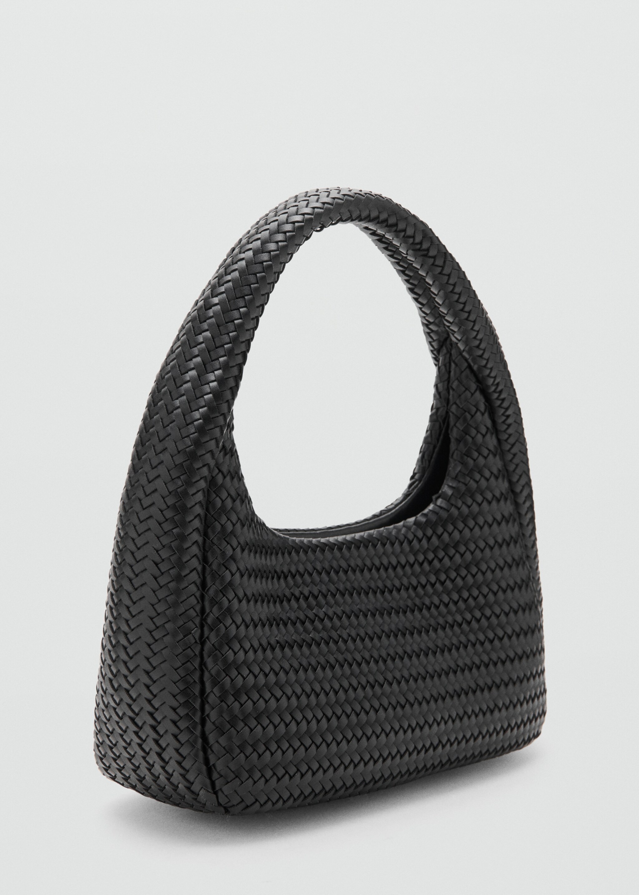 Braided shoulder bag - Medium plane, Black. Ref: 27077791-00.