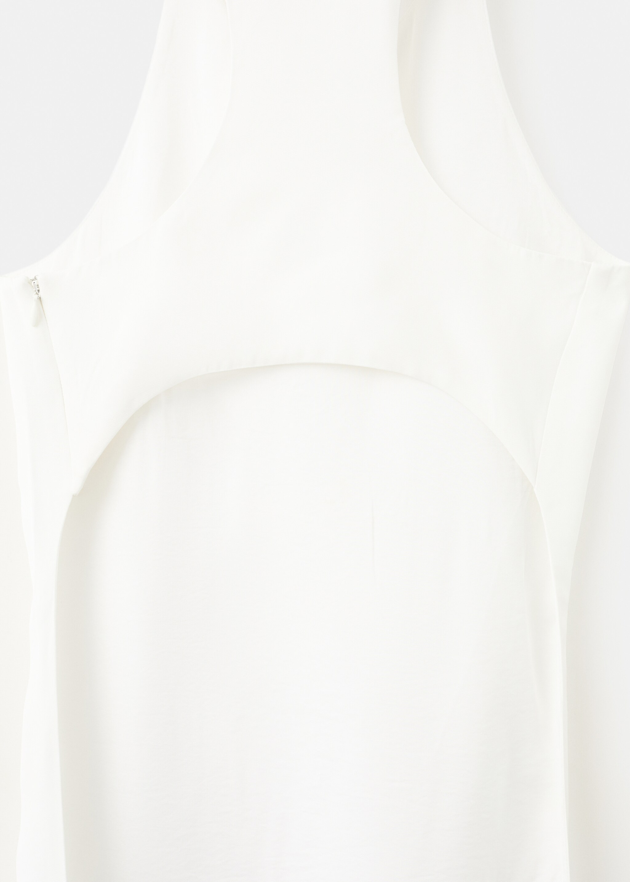 Long blouse with open back - Details of the article 0, Off White. Ref: 27077798-00.