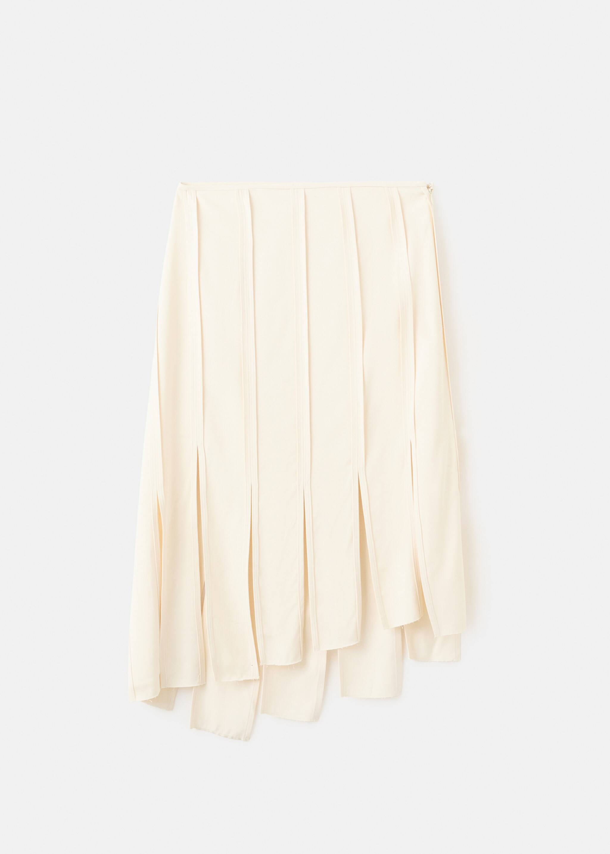 Midi skirt with pleated asymmetric hem - Article without model, Sand. Ref: 27077799-00.