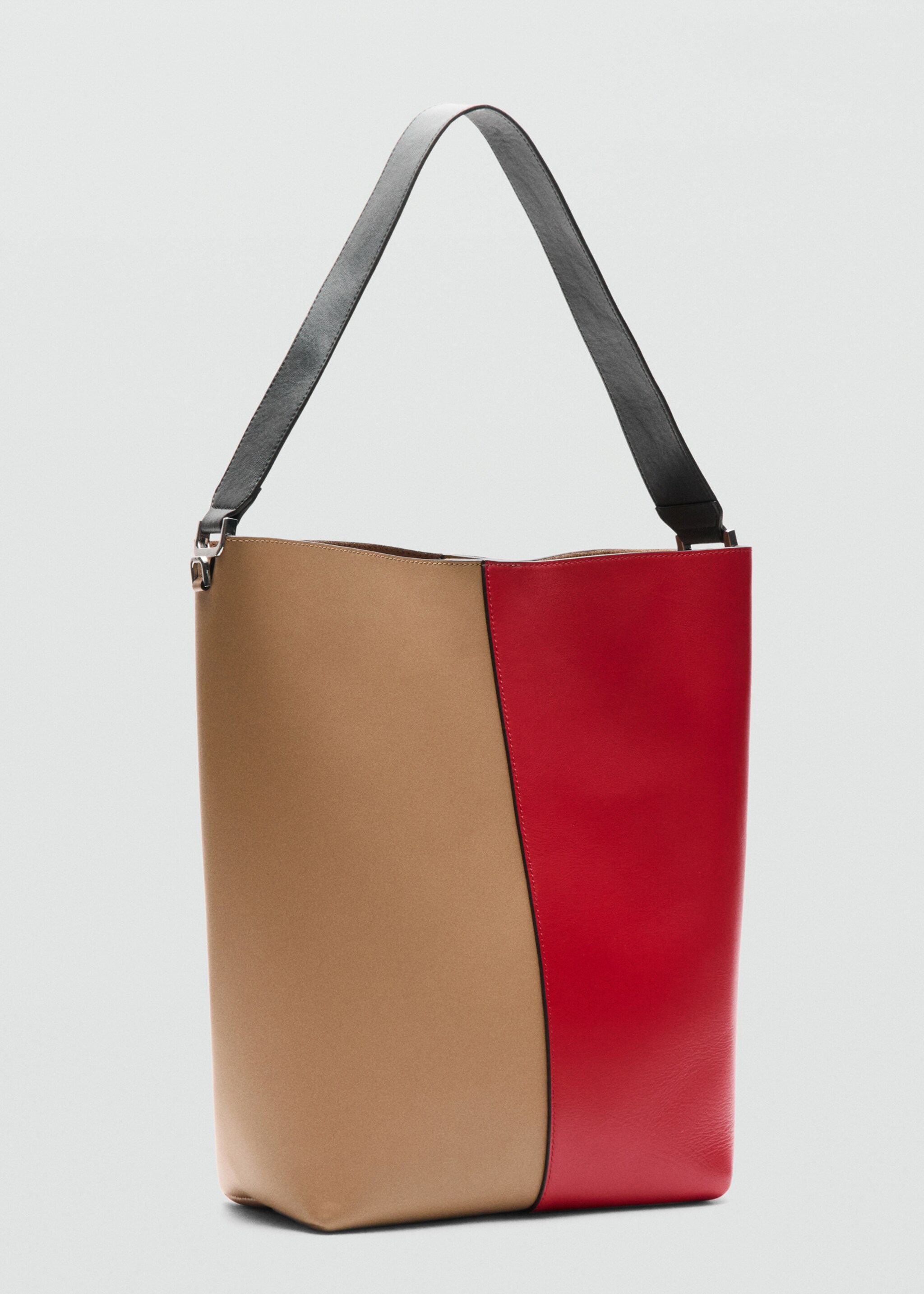 Bicolour leather bucket bag - Medium plane, Red. Ref: 27077800-00.