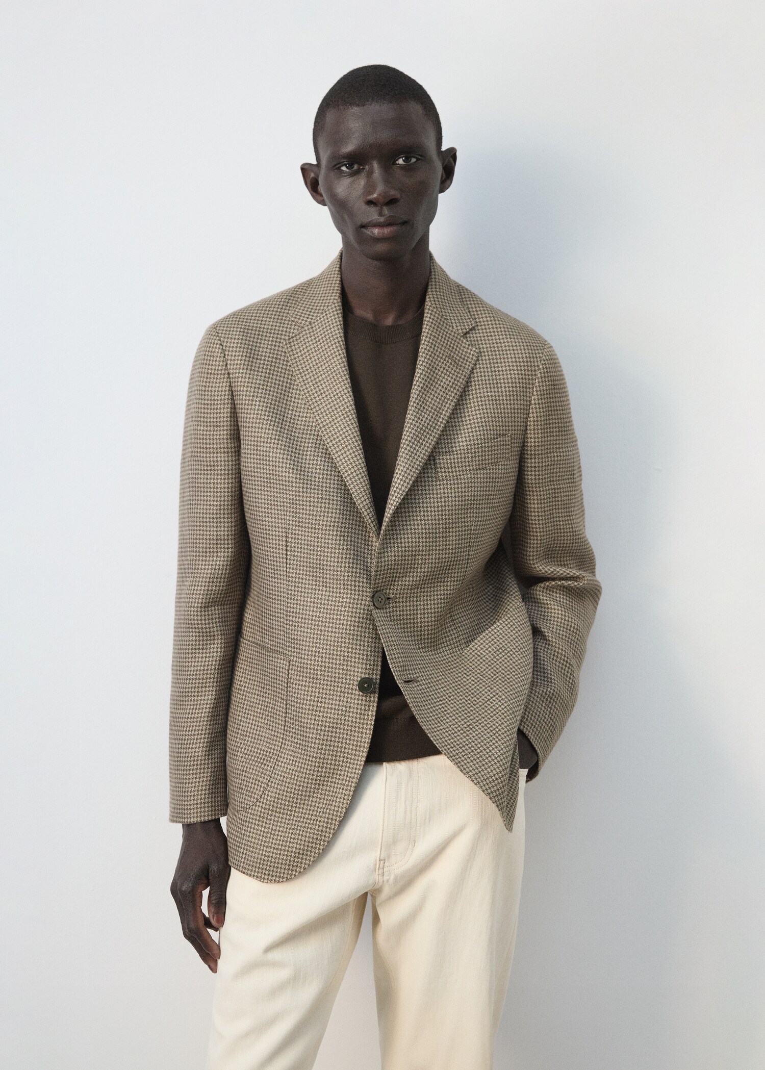 سترة من الكتان 100% مع جيوب مرقعة - تفاصيل المنتج 4