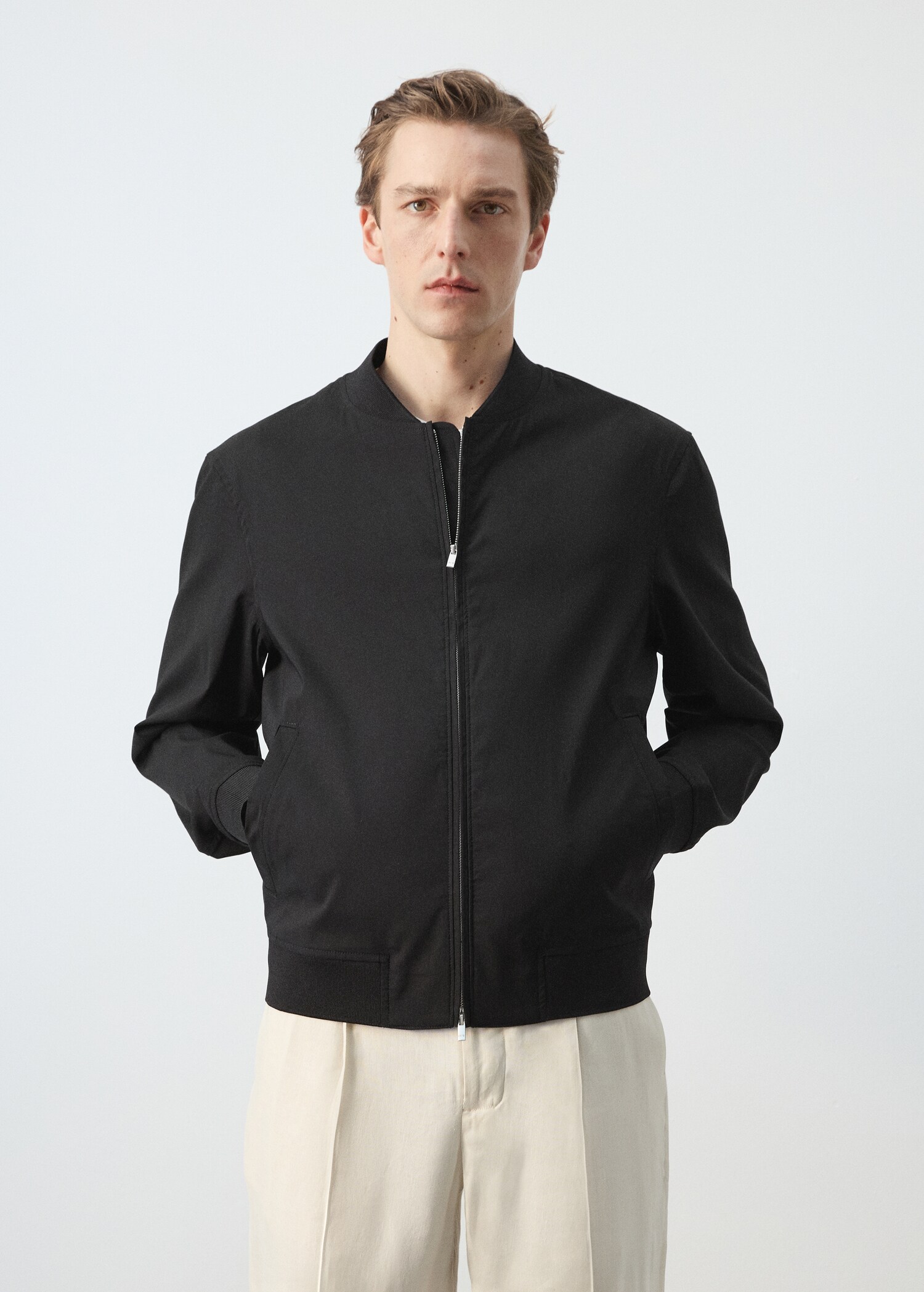 Straight lyocell bomber - Medium plane