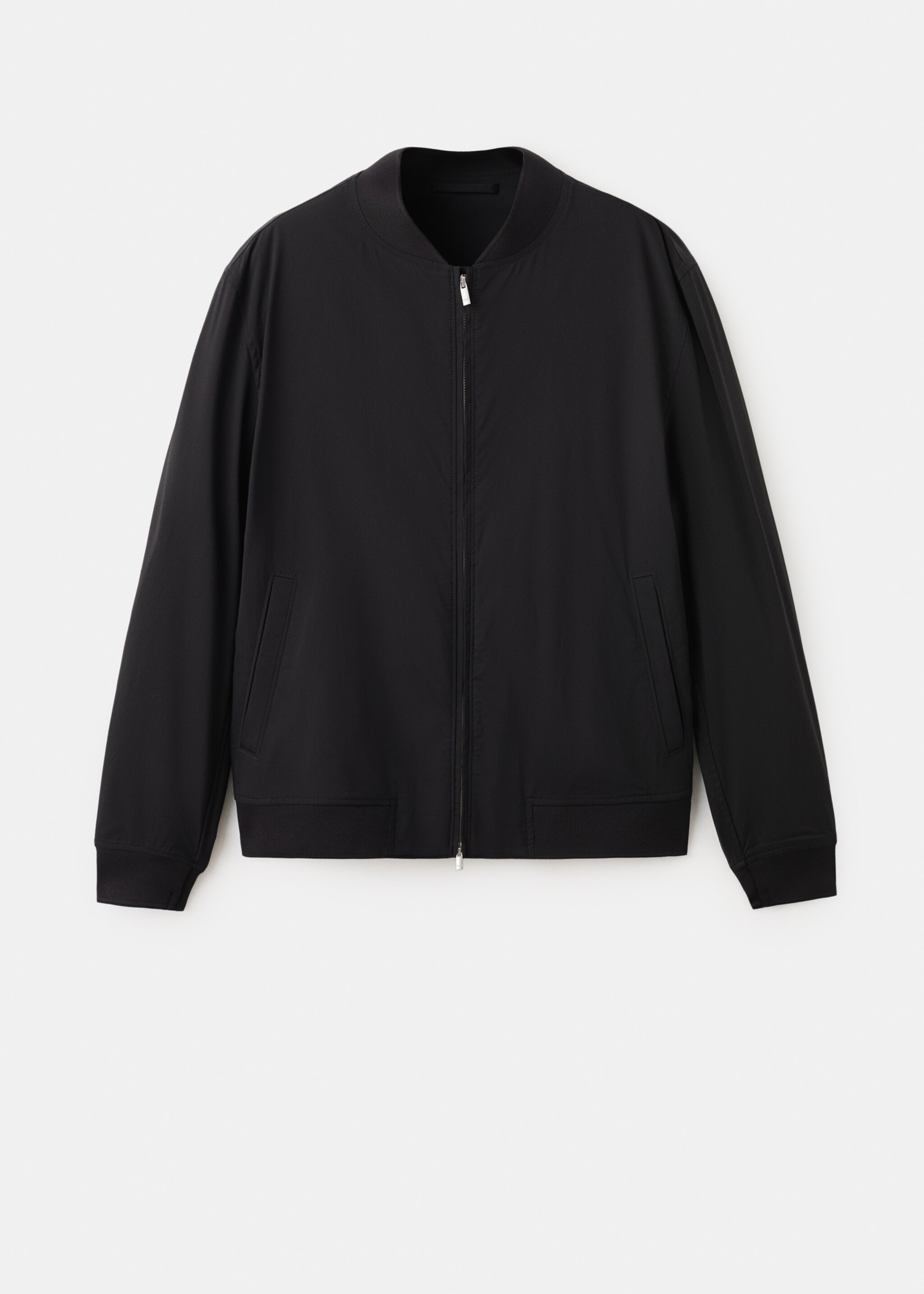 Straight lyocell bomber - Article without model, Black. Ref: 27077893-00.