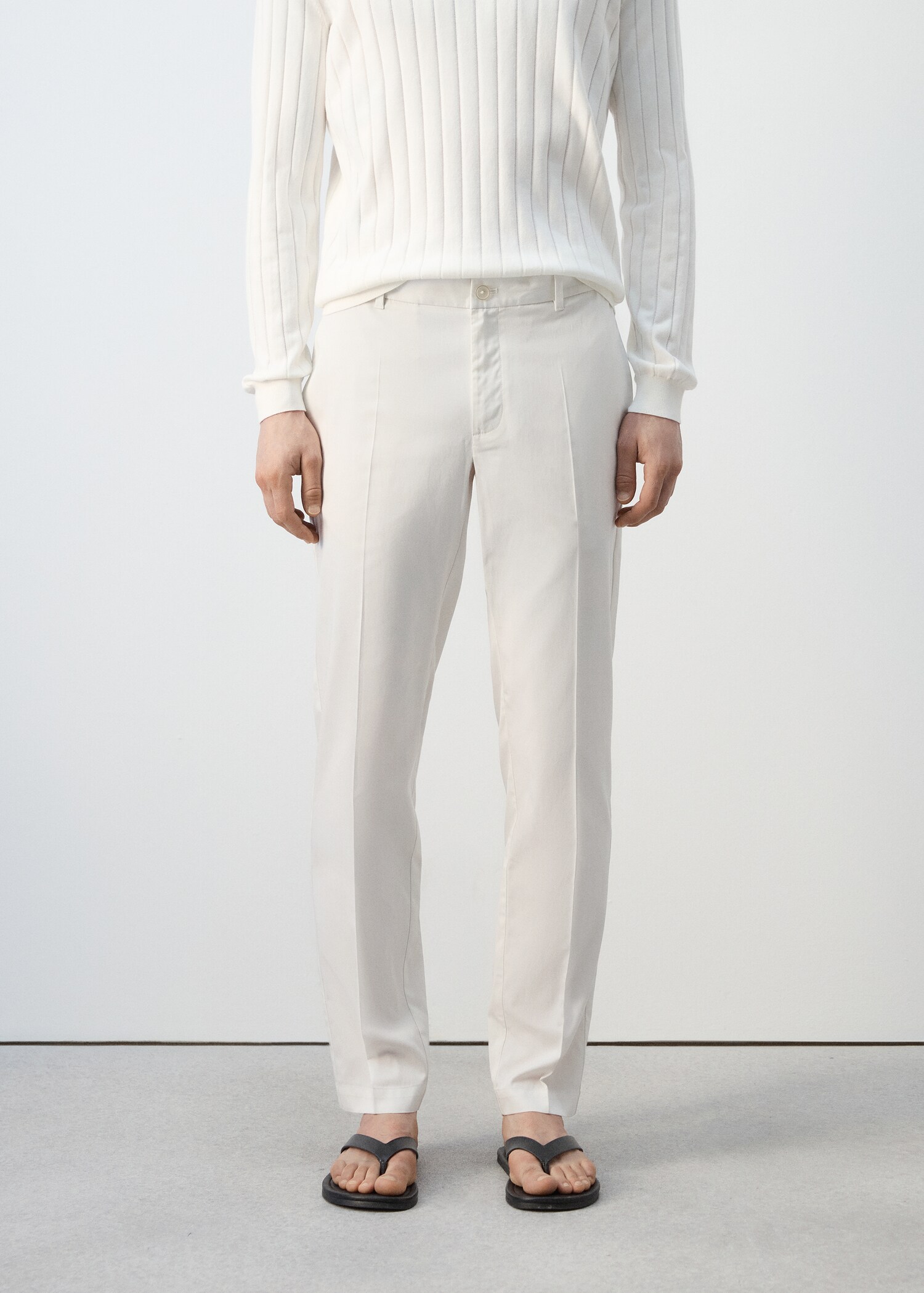 Regular-fit lyocell trousers - Medium plane