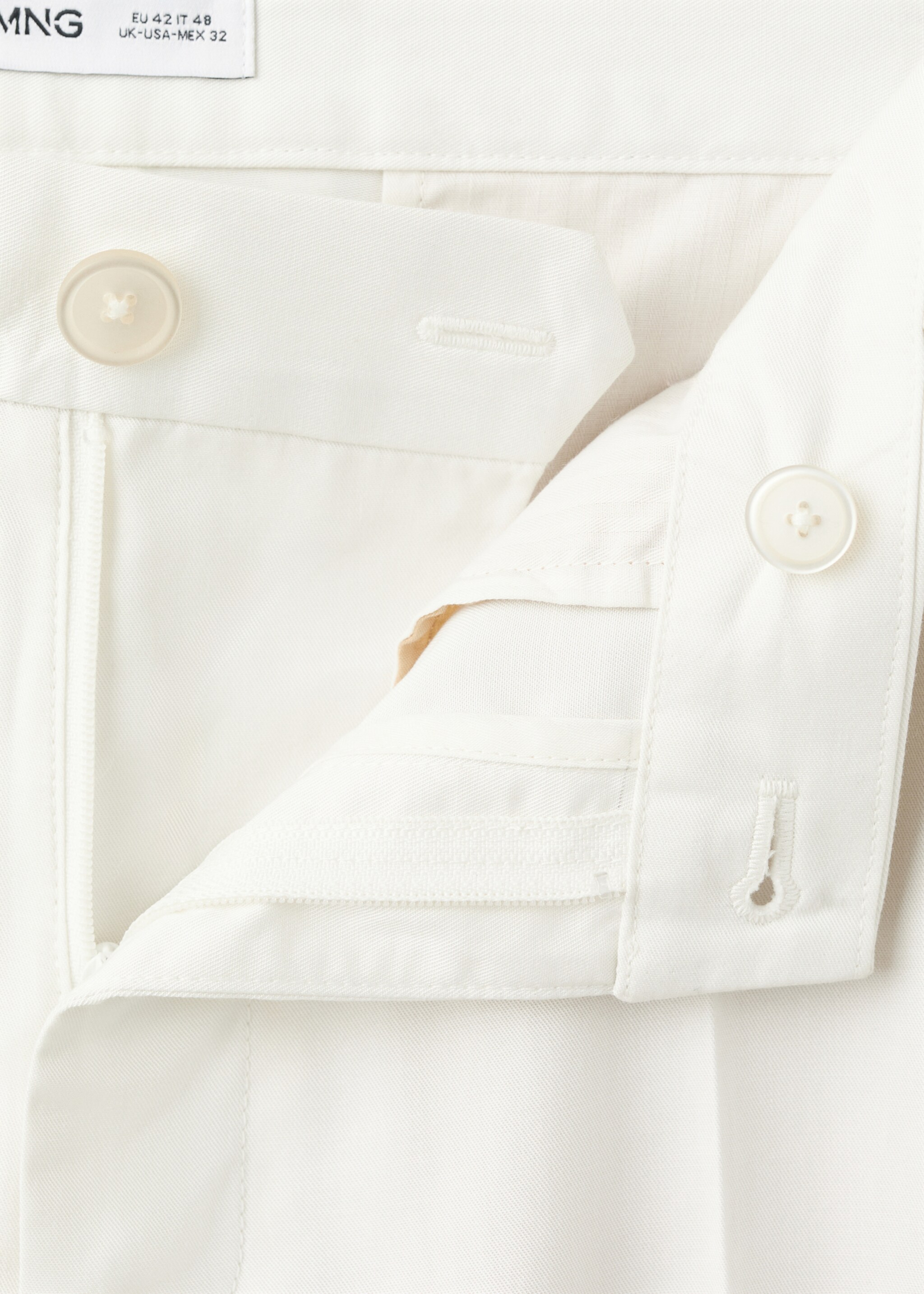 Regular-fit lyocell trousers - Details of the article 8, Off White. Ref: 27077894-00.