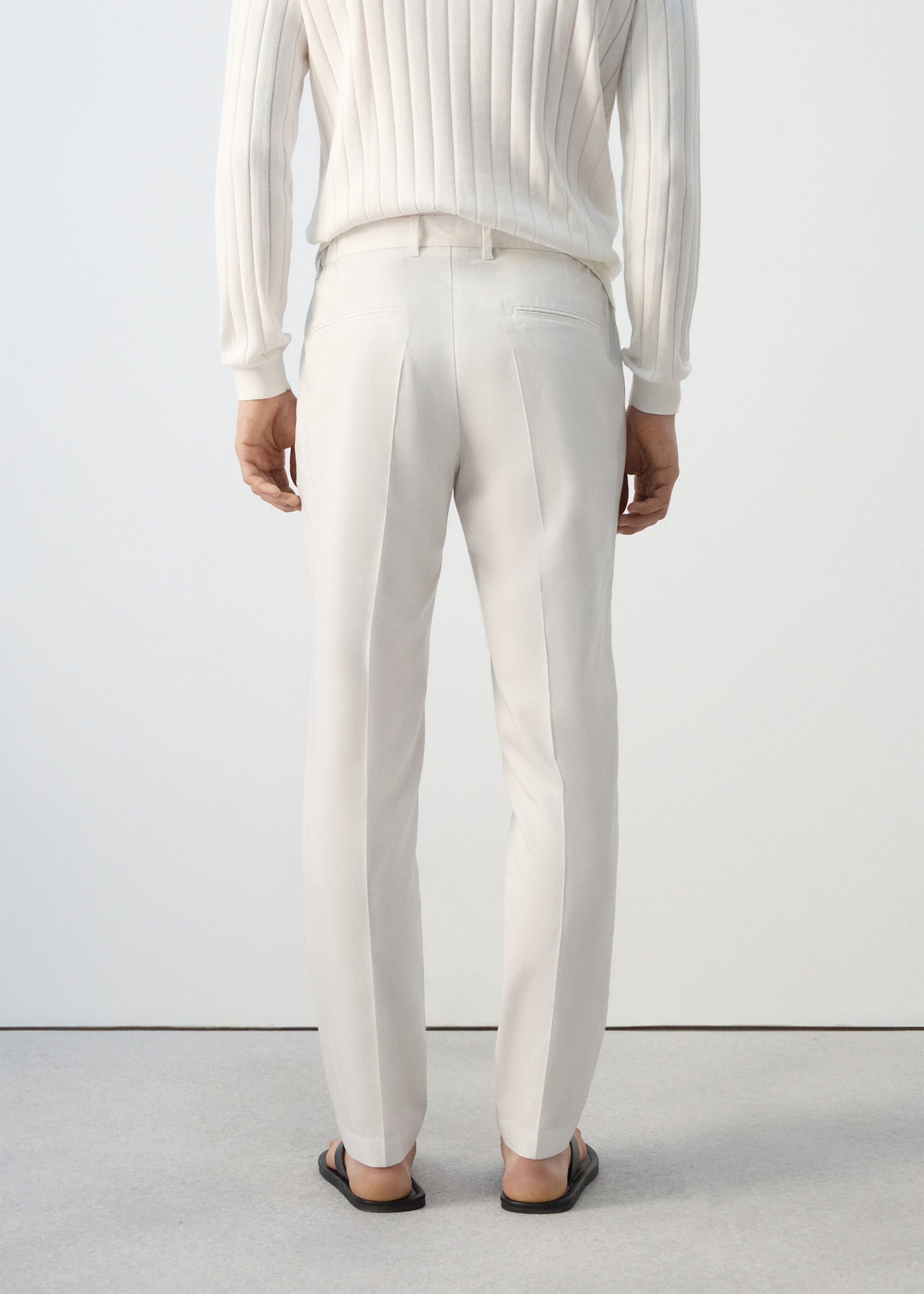 Regular-fit lyocell trousers - Reverse of the article, Off White. Ref: 27077894-00.