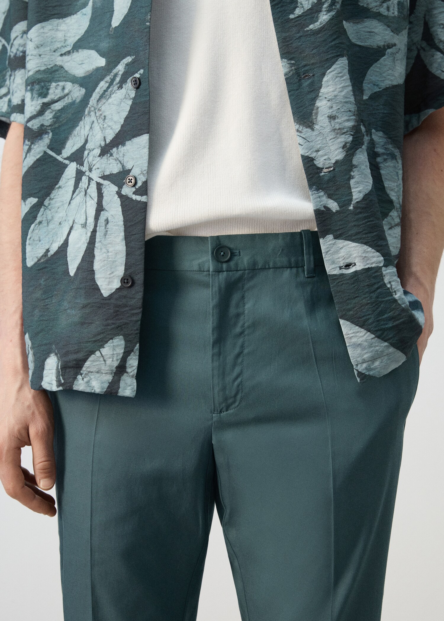 Regular-fit lyocell trousers - Details of the article 1