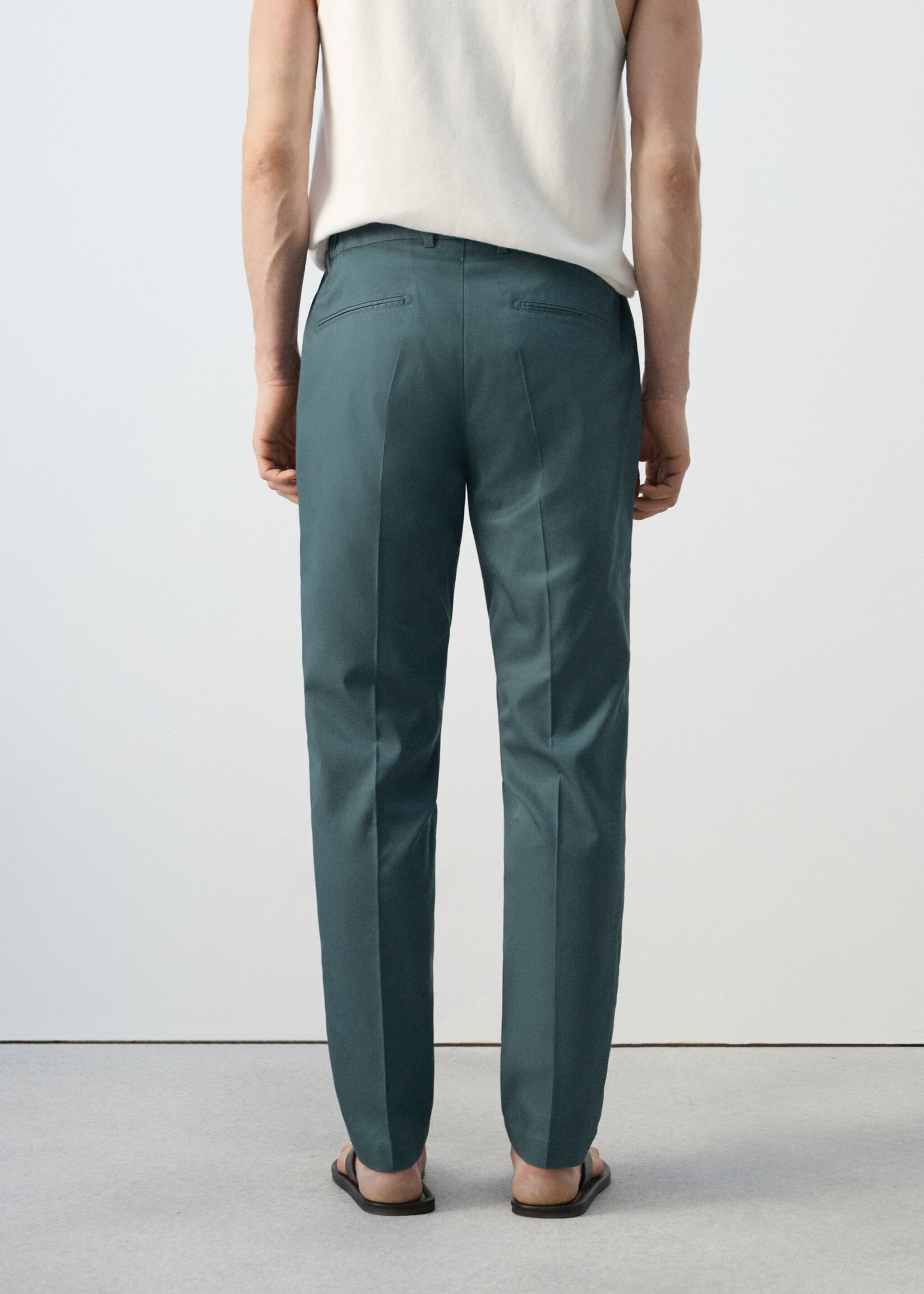 Regular-fit lyocell trousers - Reverse of the article, Forest Green. Ref: 27077894-00.