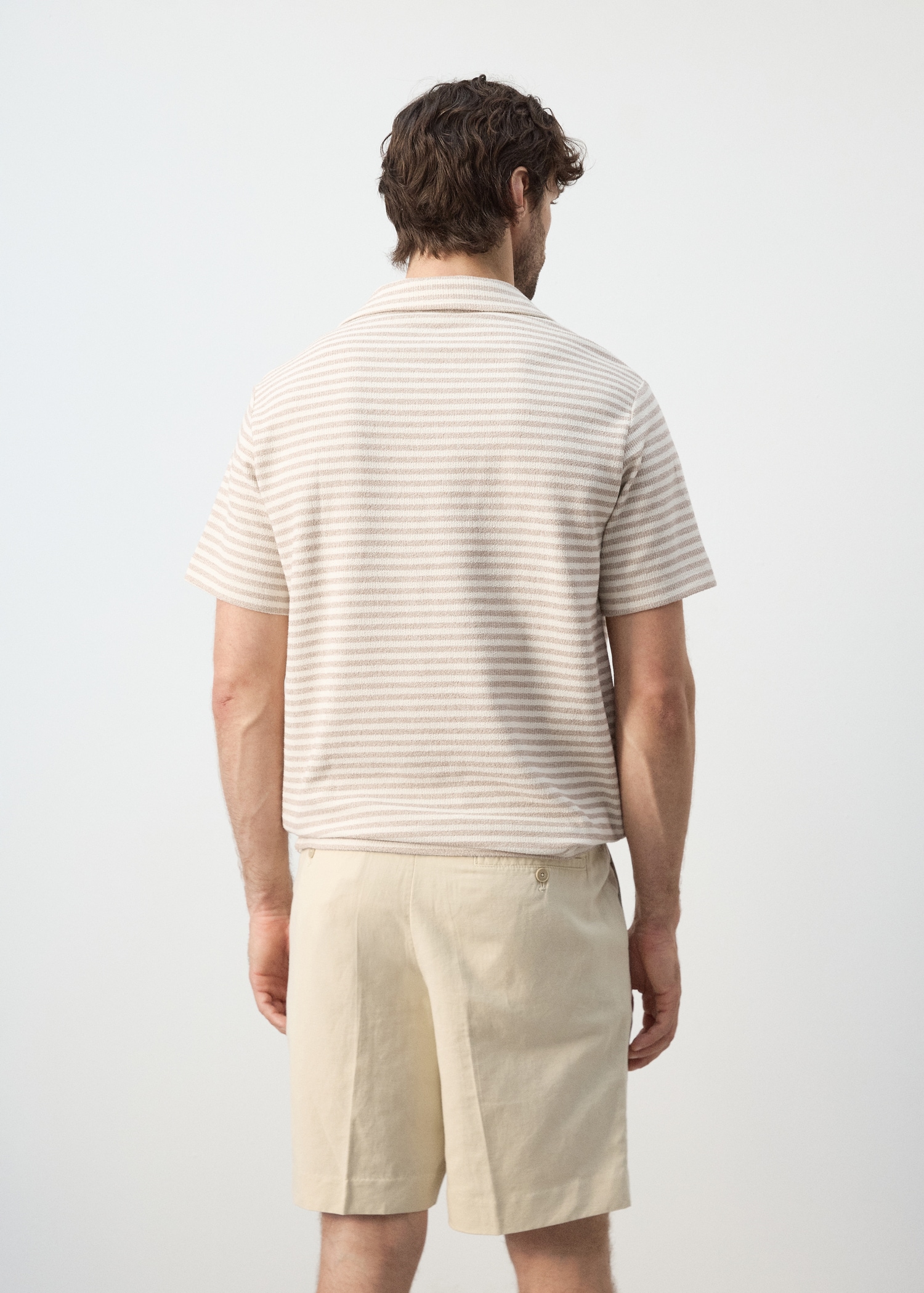 Regular fit textured stripe polo - Reverse of the article