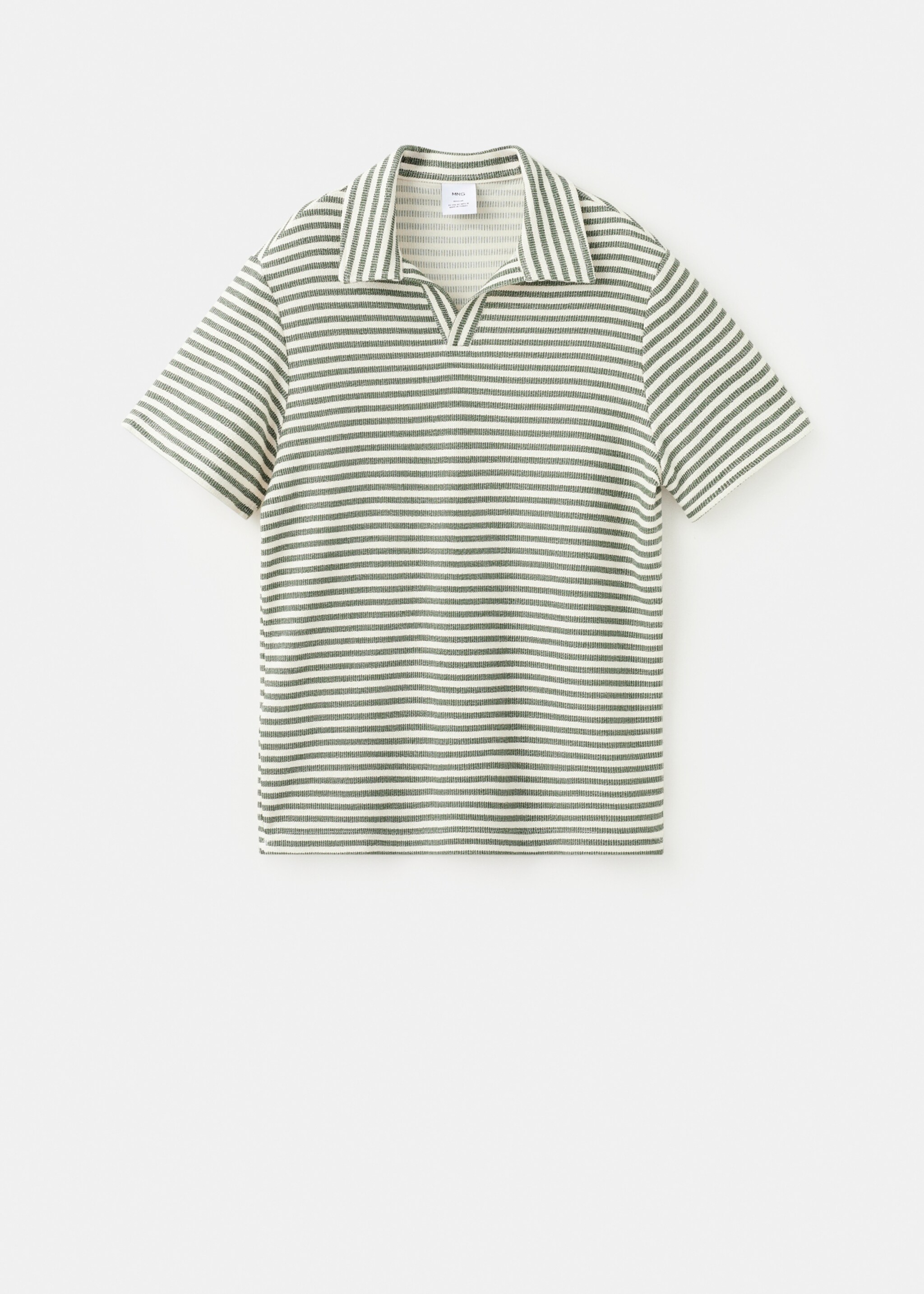 Regular fit textured stripe polo - Article without model, Forest Green. Ref: 27077896-00.