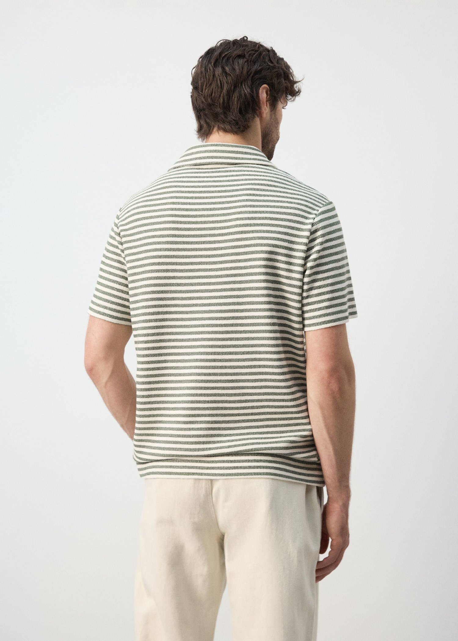 Regular fit textured stripe polo - Reverse of the article