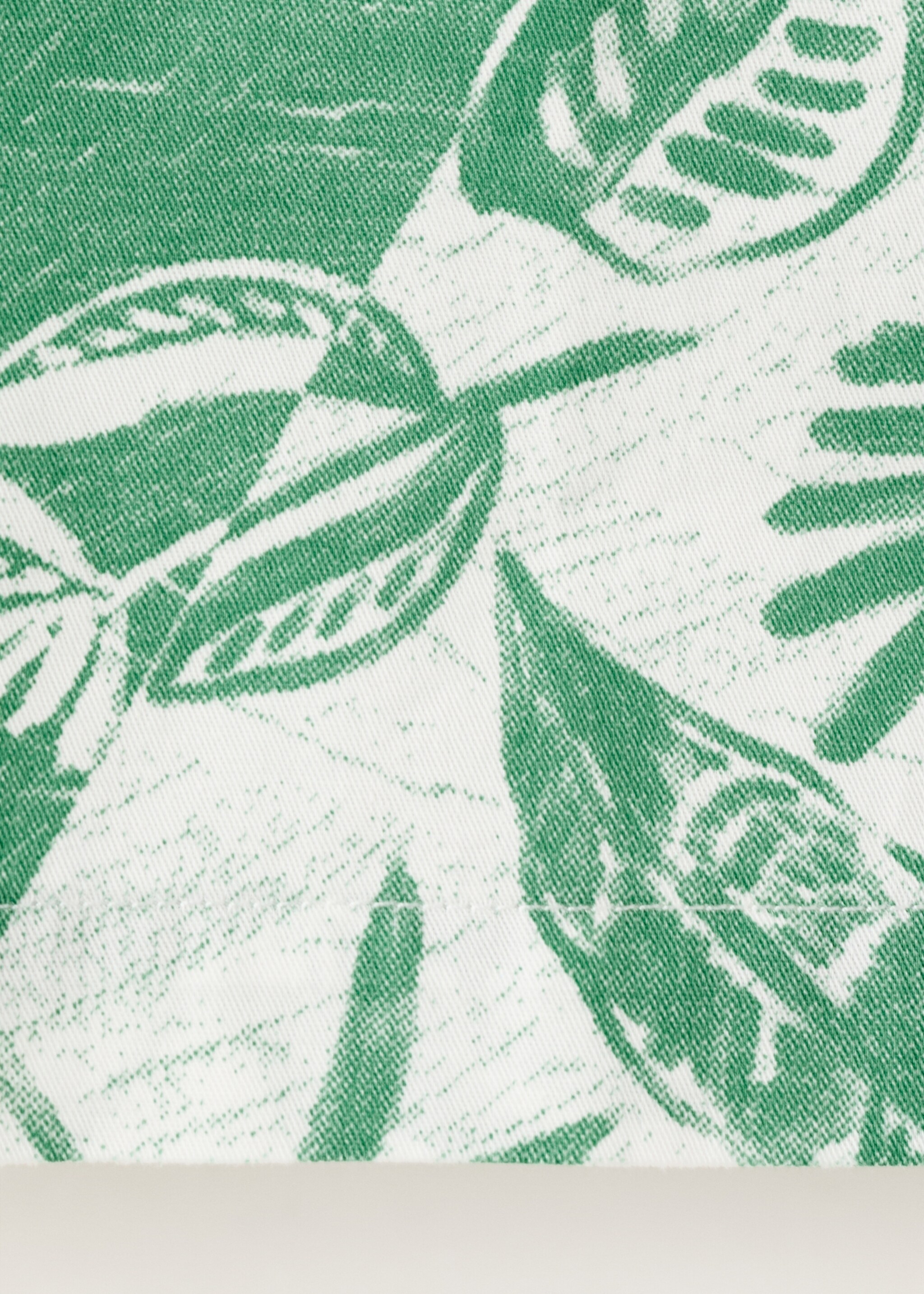 Floral-print cotton shirt - Details of the article 0, Green. Ref: 27077898-00.