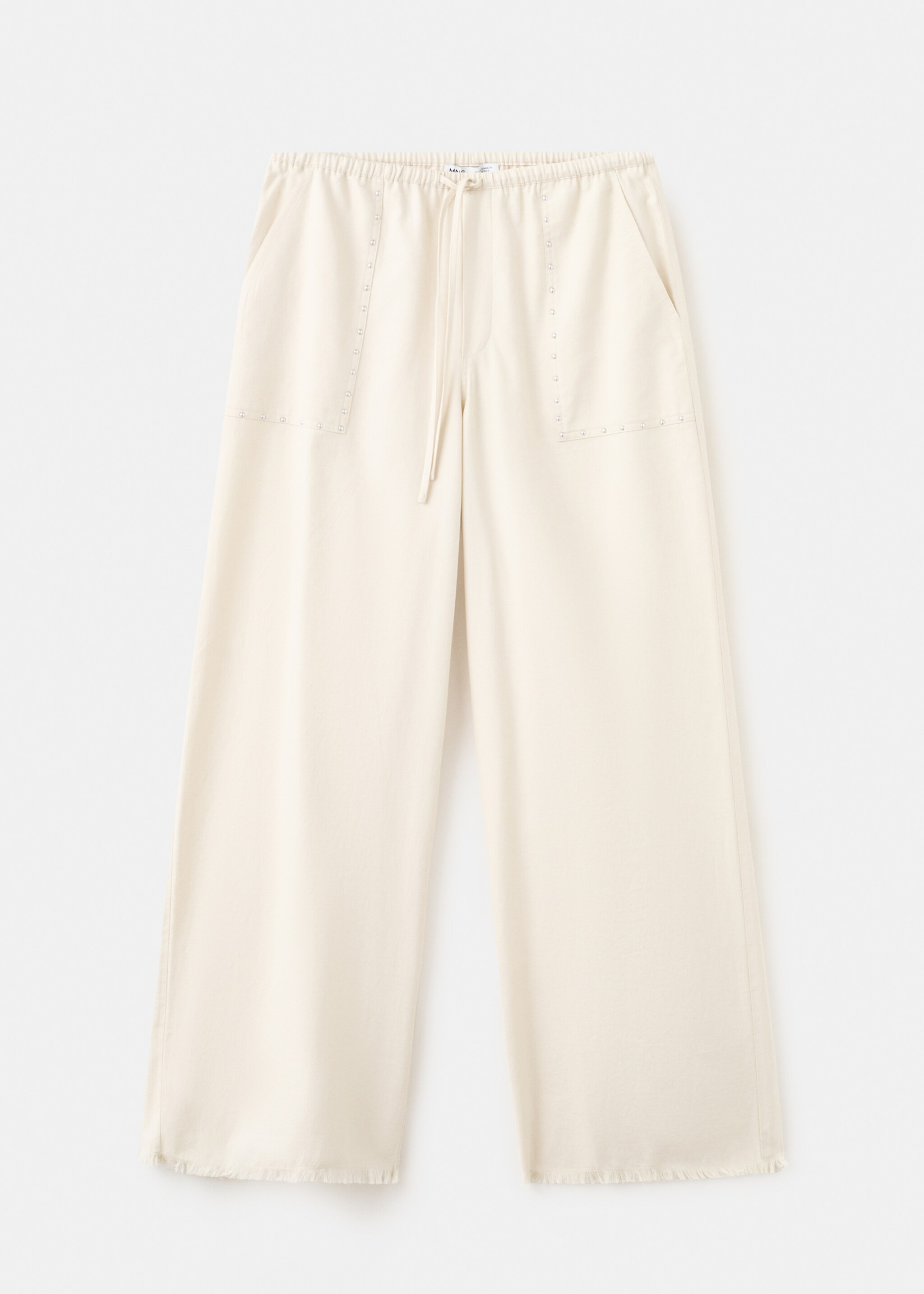 Fluid trousers with studs - Article without model, Sand. Ref: 27077900-00.