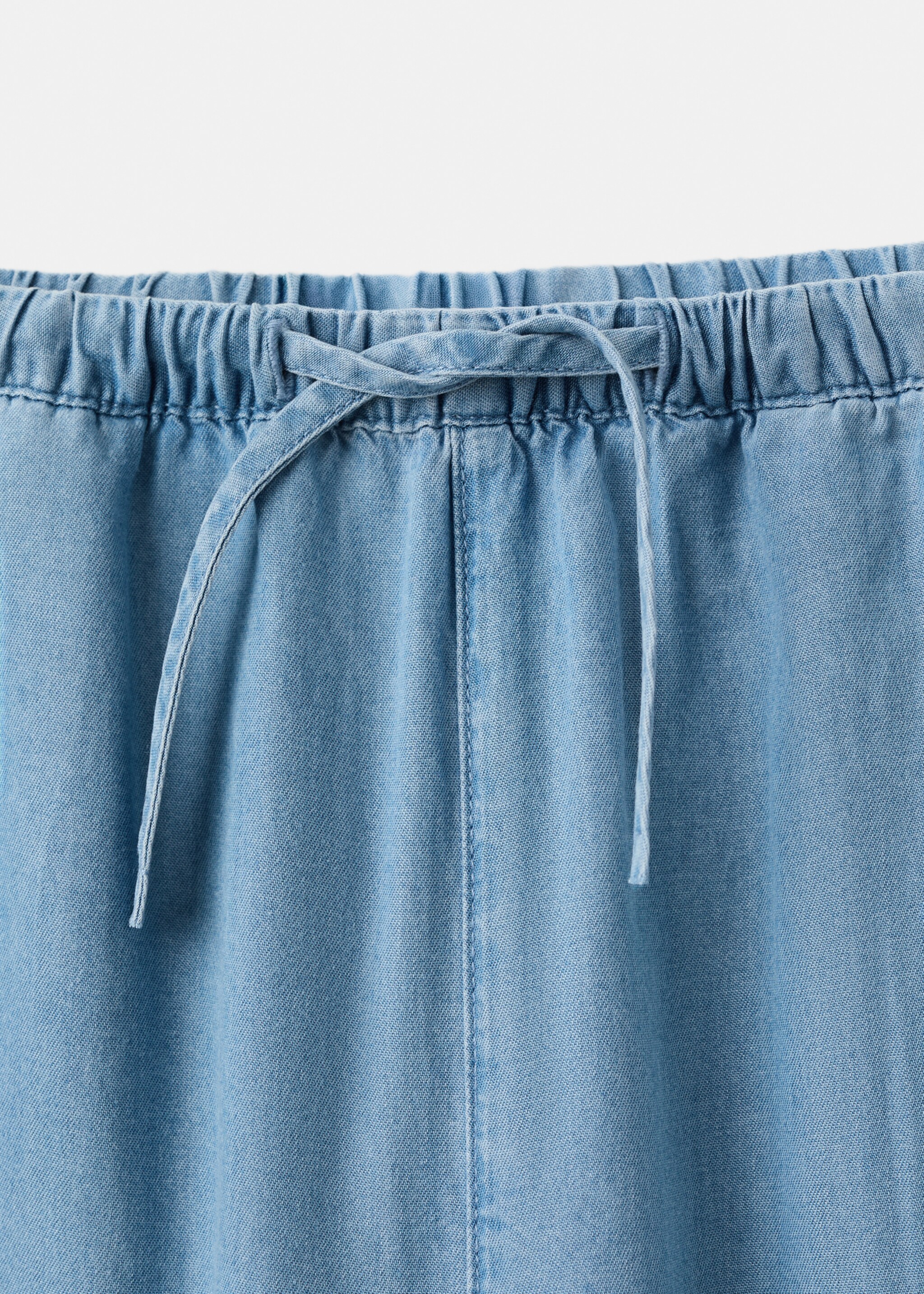100% lyocell trousers - Details of the article 0, Medium Blue. Ref: 27077904-00.