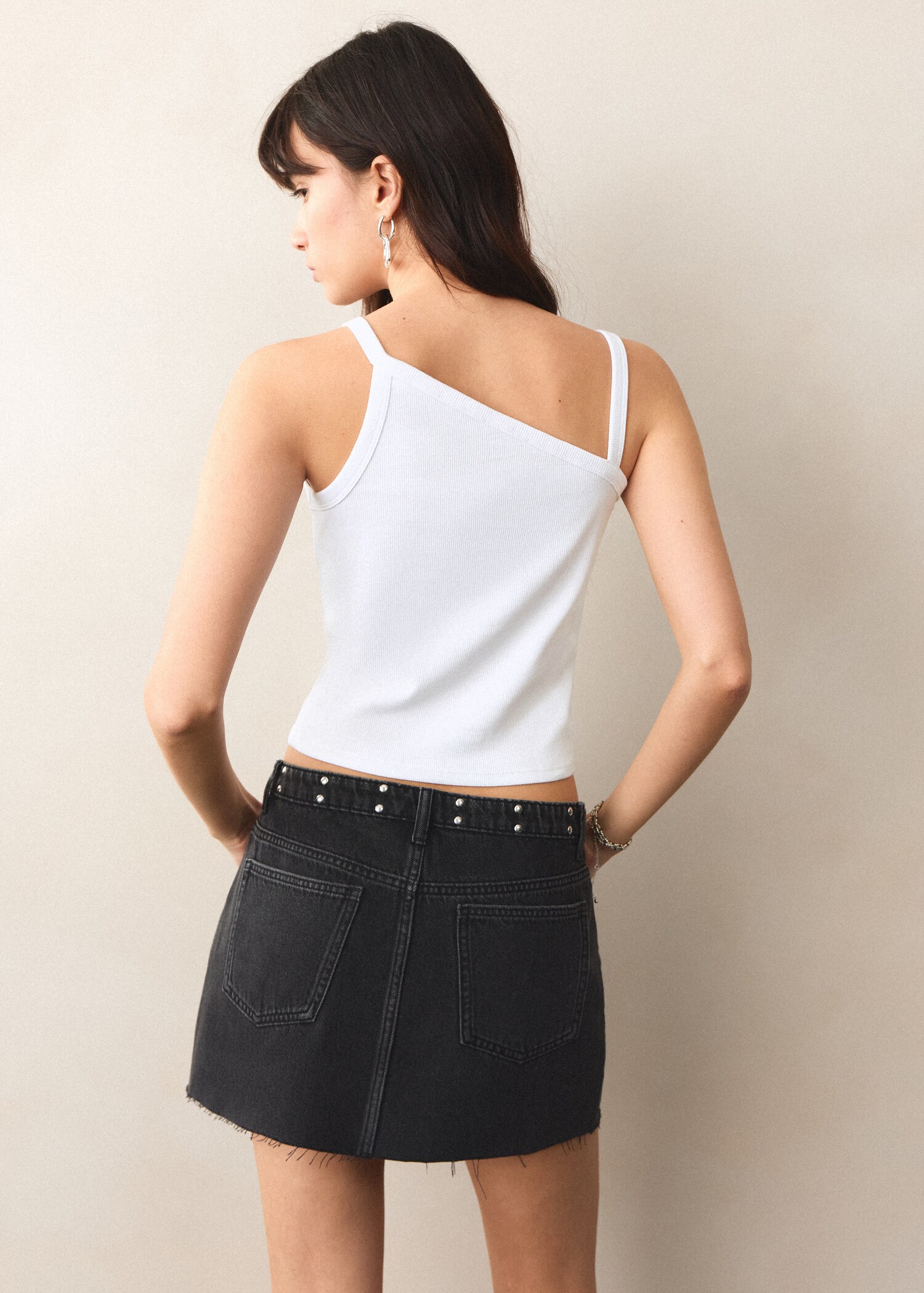 Asymmetrical cotton top - Reverse of the article