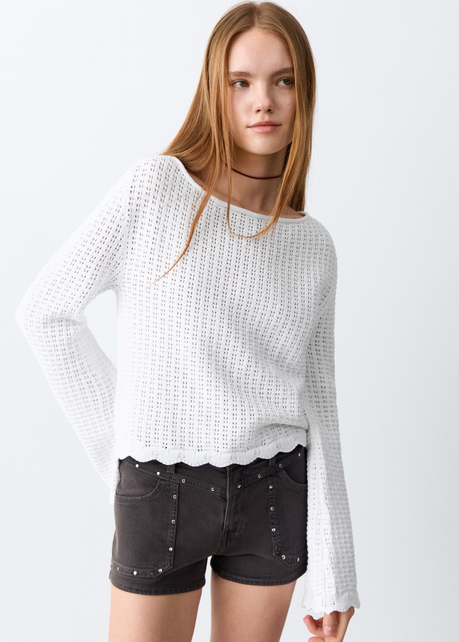 Knitted ribbed sweater - Medium plane