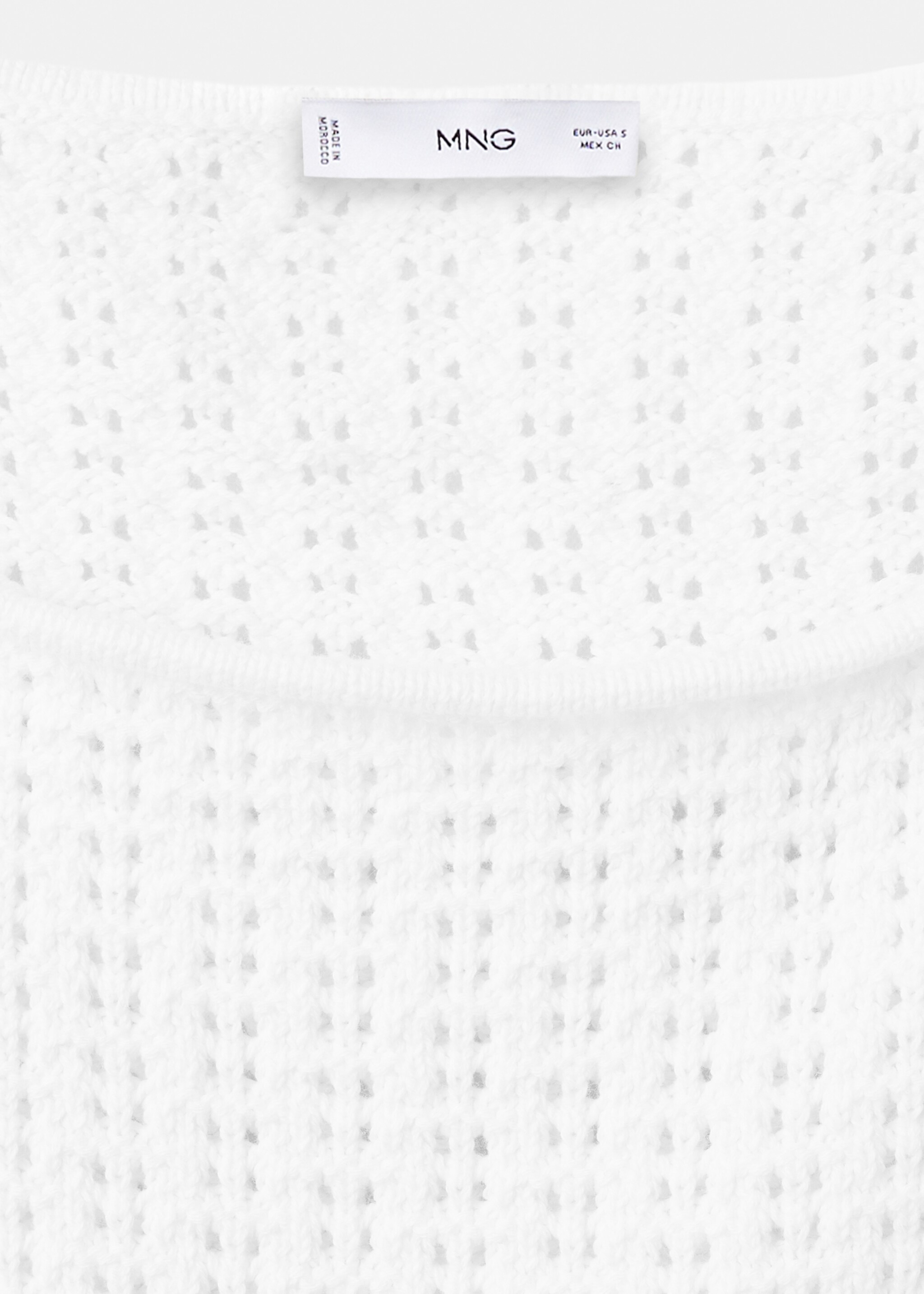 Knitted ribbed sweater - Details of the article 8, White. Ref: 27077907-00.