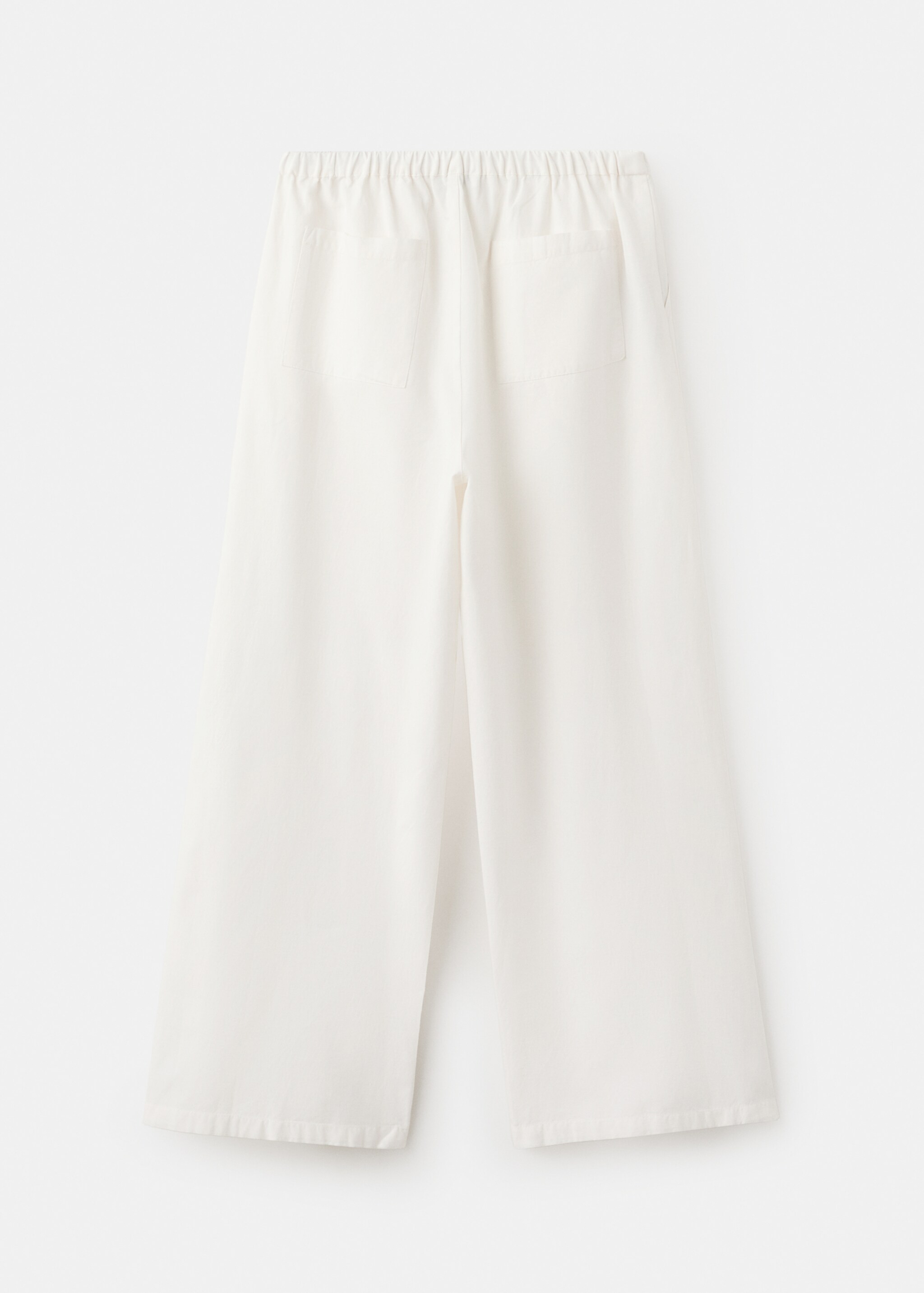 Flowy straight-fit trousers - Reverse of the article, White. Ref: 27077908-00.