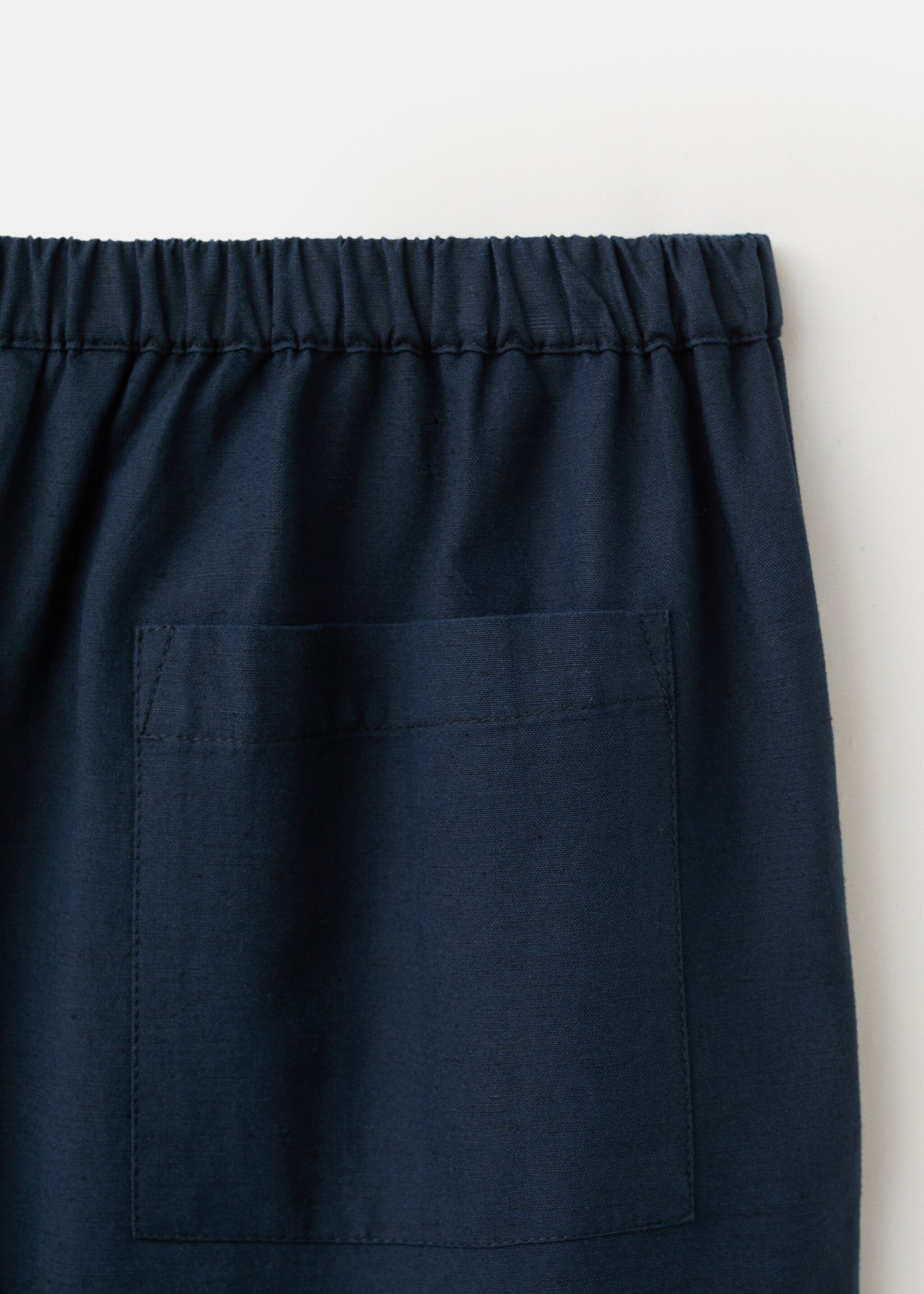 Flowy straight-fit trousers - Details of the article 0, Navy. Ref: 27077908-00.