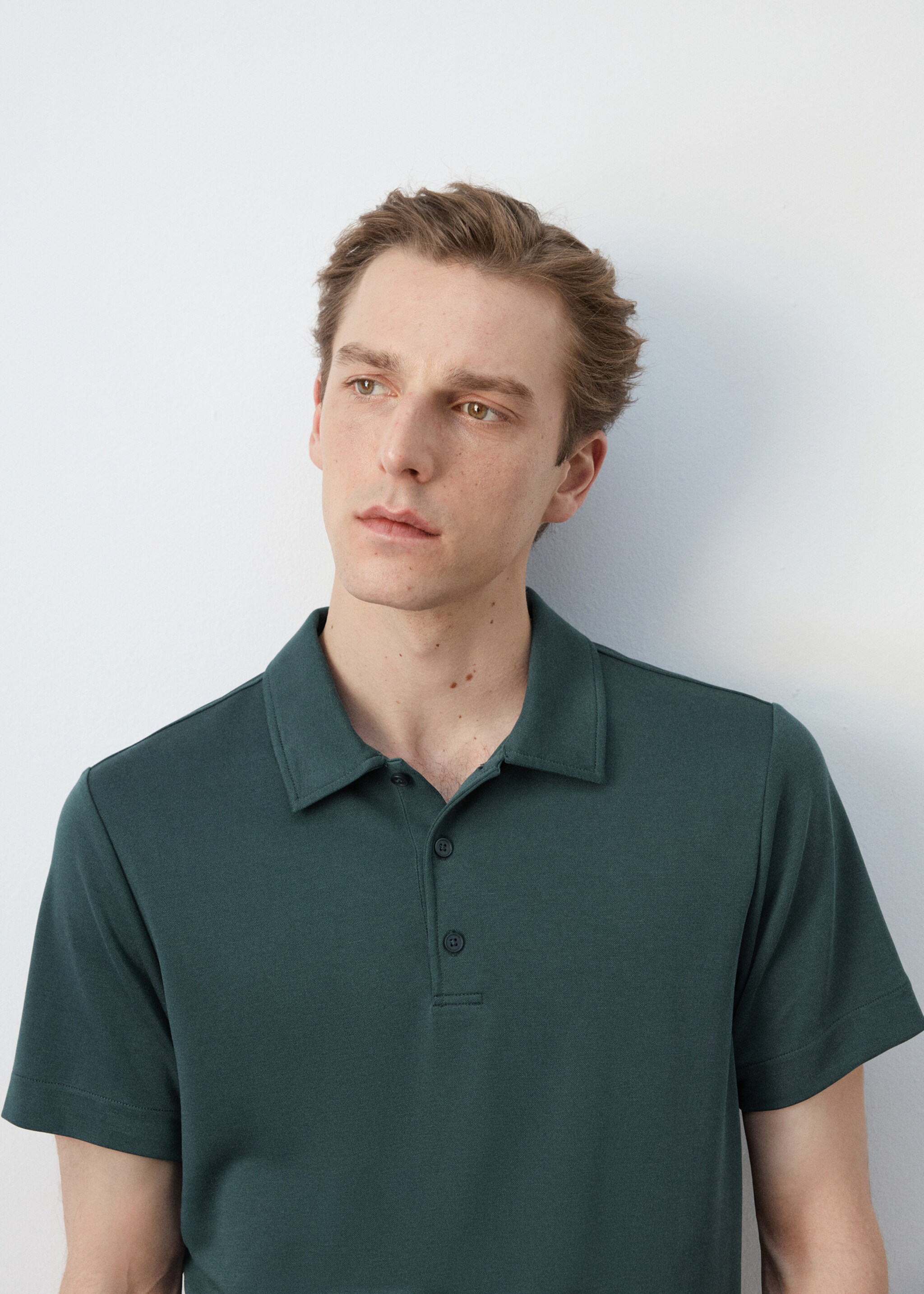 قميص بولو بحياكة دقيقة - تفاصيل المنتج 1, أخضر غامق. Ref: 27077909-00.