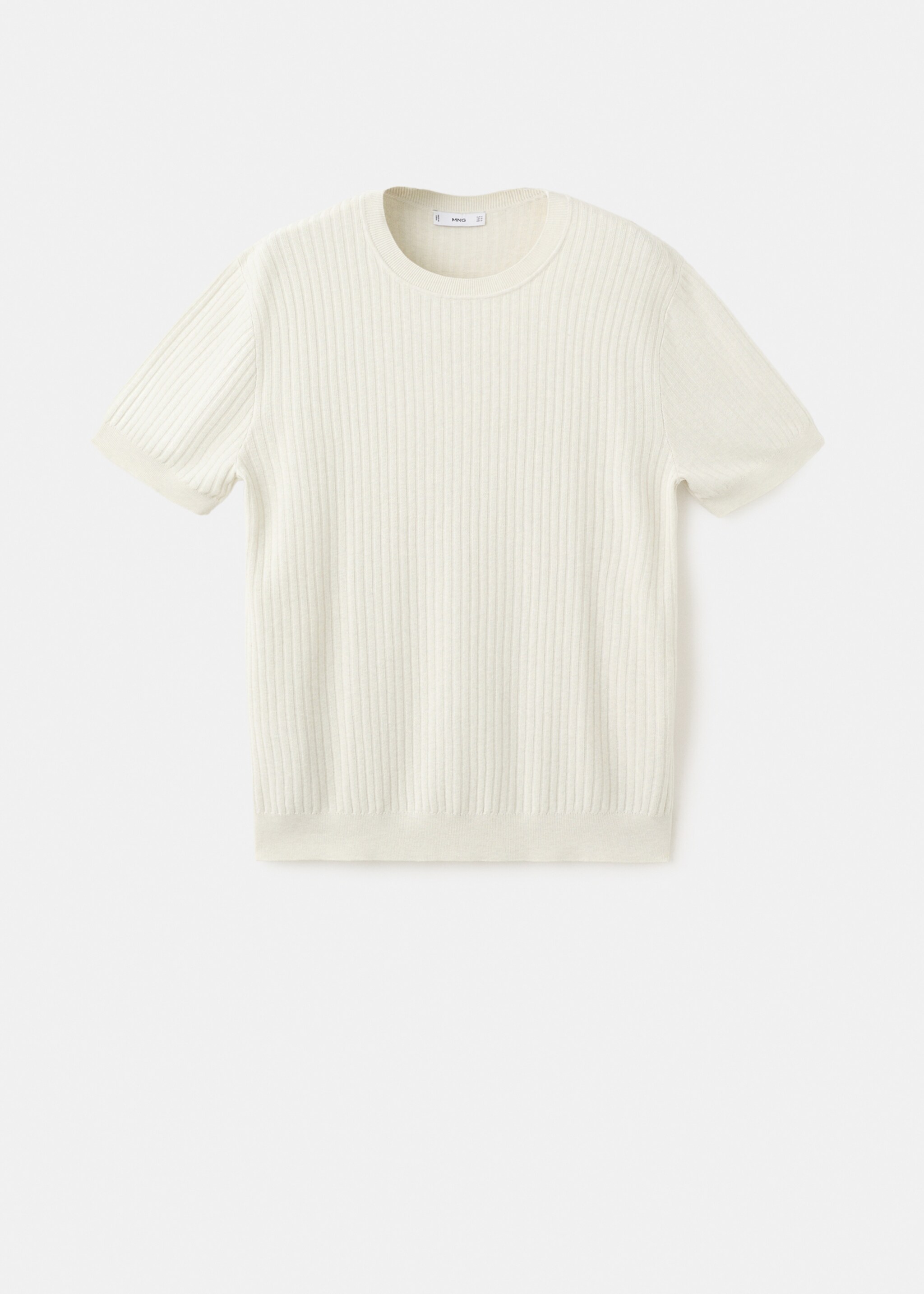Ribbed  knit t-shirt - Article without model, Sand. Ref: 27077913-00.