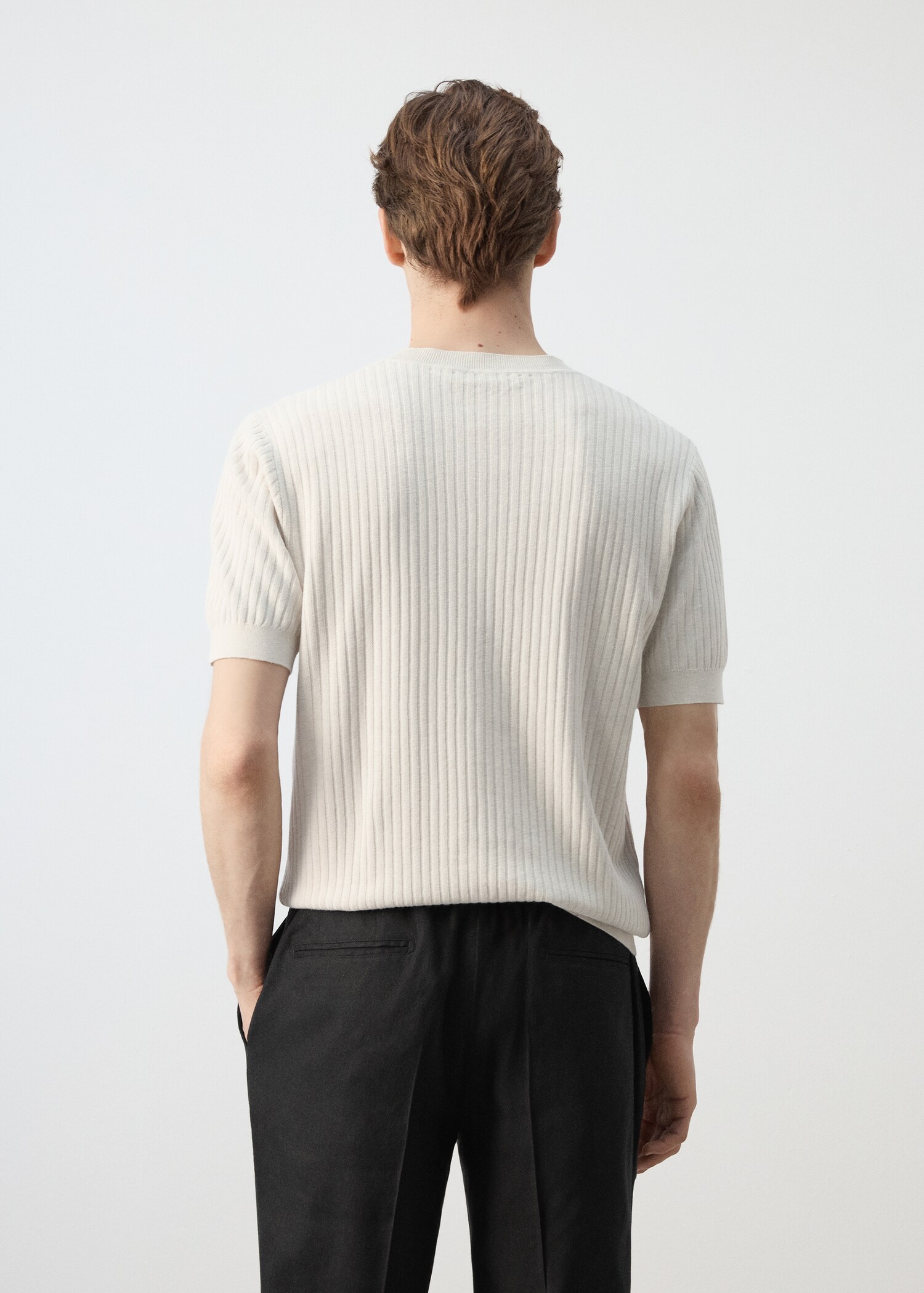 Ribbed  knit t-shirt - Reverse of the article