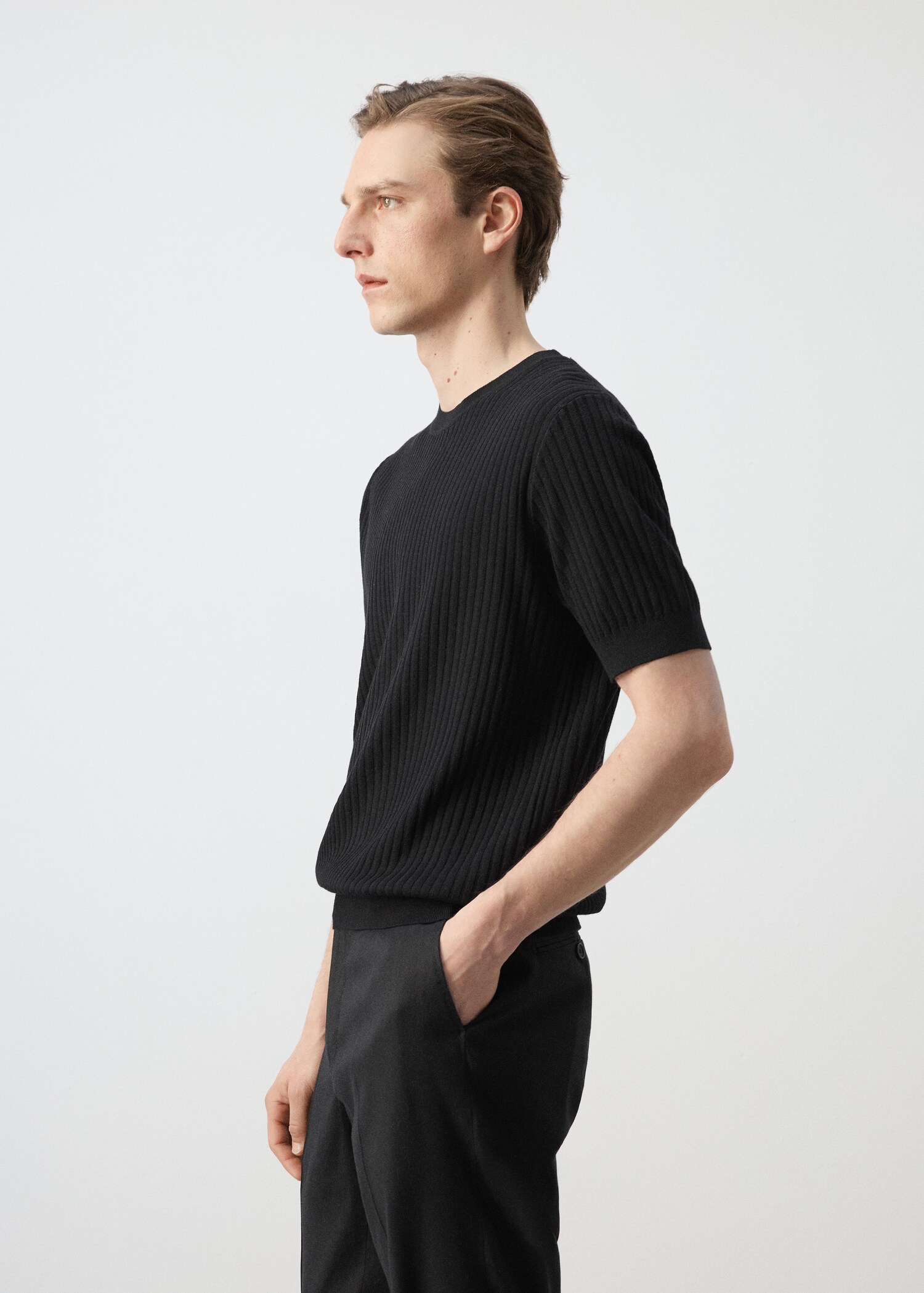 Ribbed  knit t-shirt - Details of the article 2
