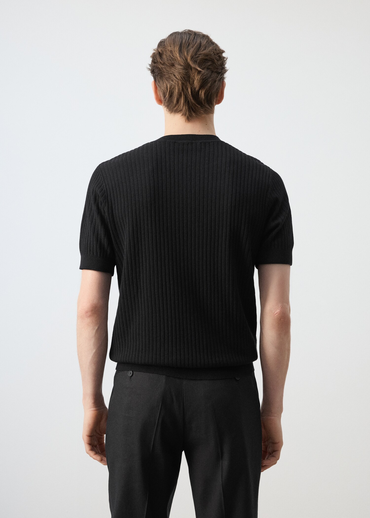 Ribbed  knit t-shirt - Reverse of the article