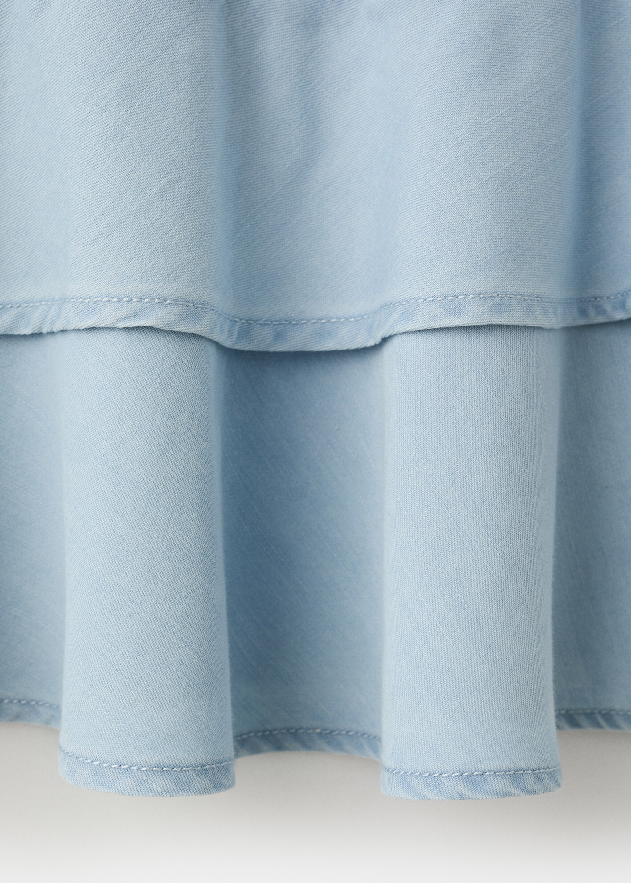 Lyocell-Baumwollrock mit Rüschen - Detail des Artikels 8, Hellblau. Ref: 27077922-00.