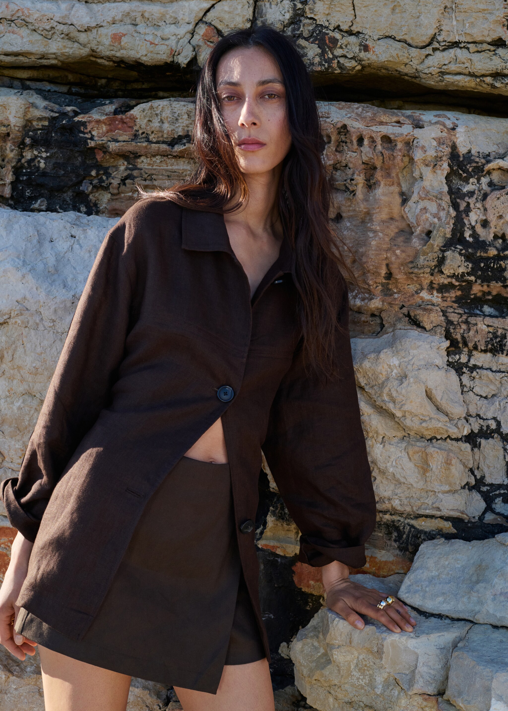 Printed skirt line - Medium plane, Chocolate. Ref: 27077928-00.