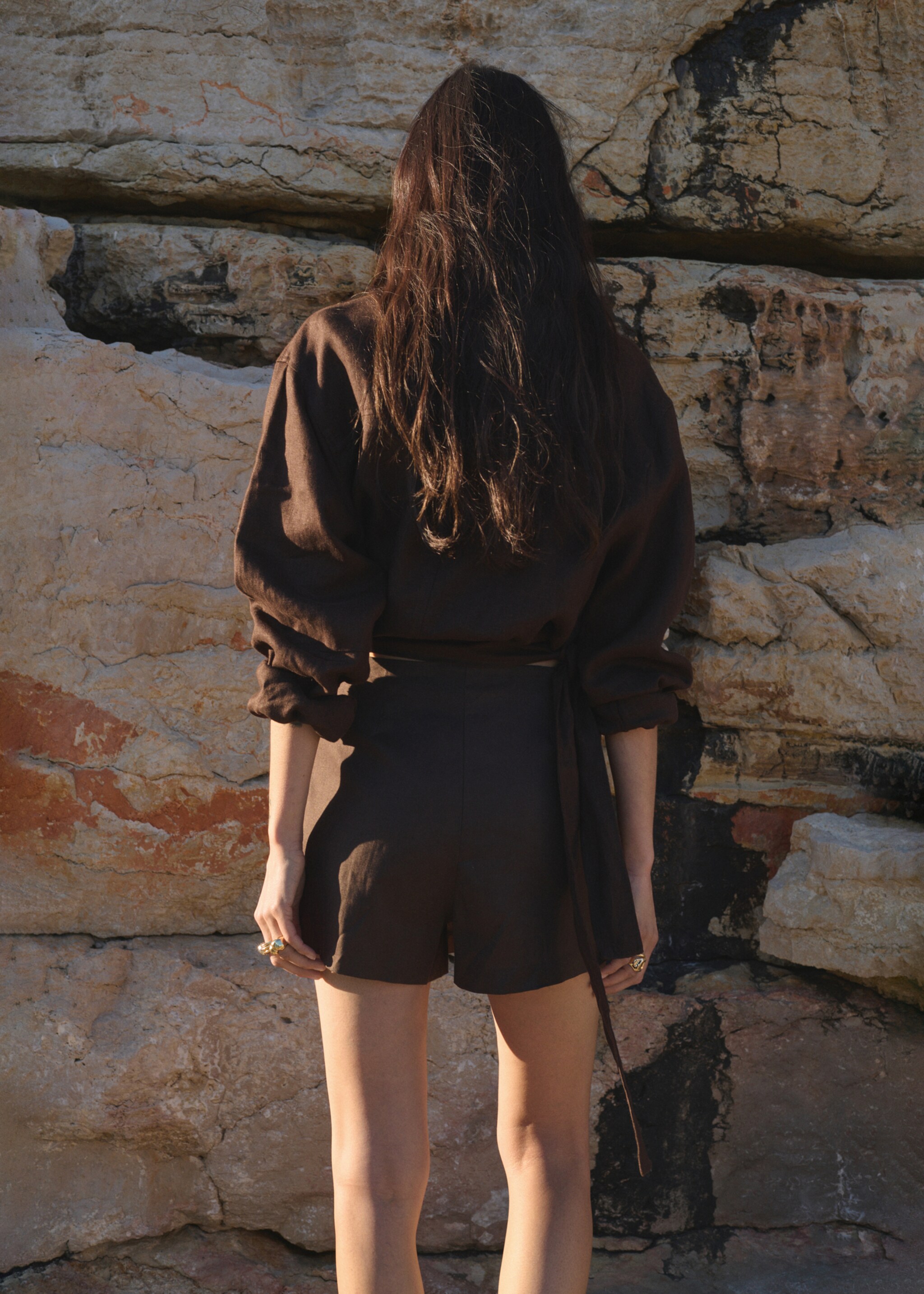 Printed skirt line - Reverse of the article, Chocolate. Ref: 27077928-00.