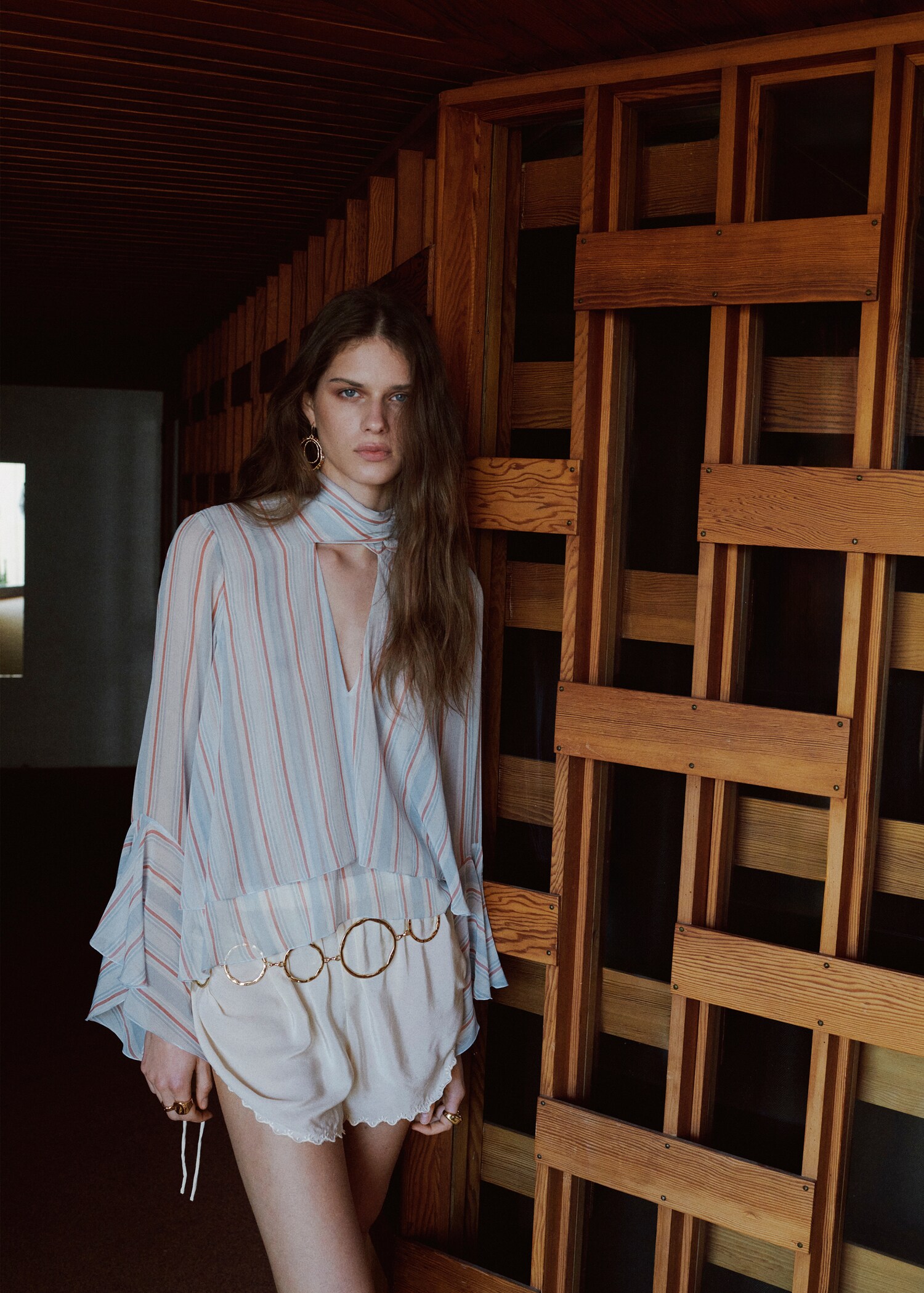 Ruffles stripe-patterned blouse - Medium plane