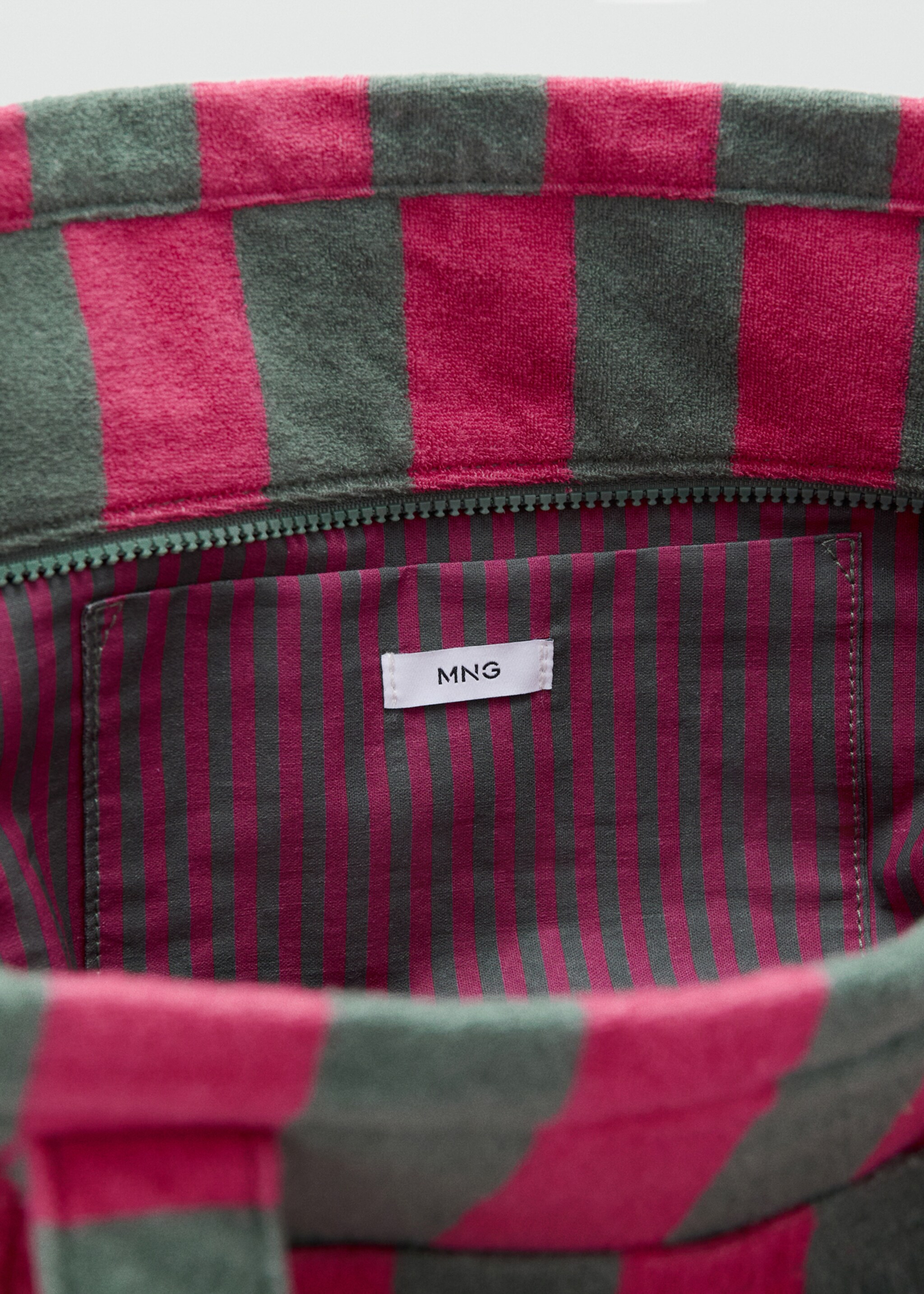 Striped maternity bag - Details of the article 2, Green. Ref: 27078260-00.
