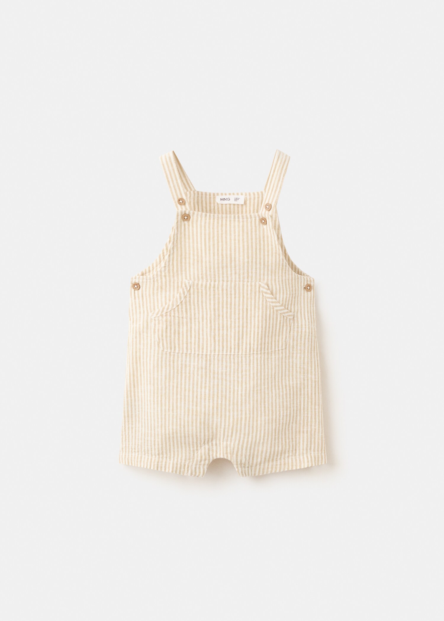 Striped cotton-linen dungarees - Article without model