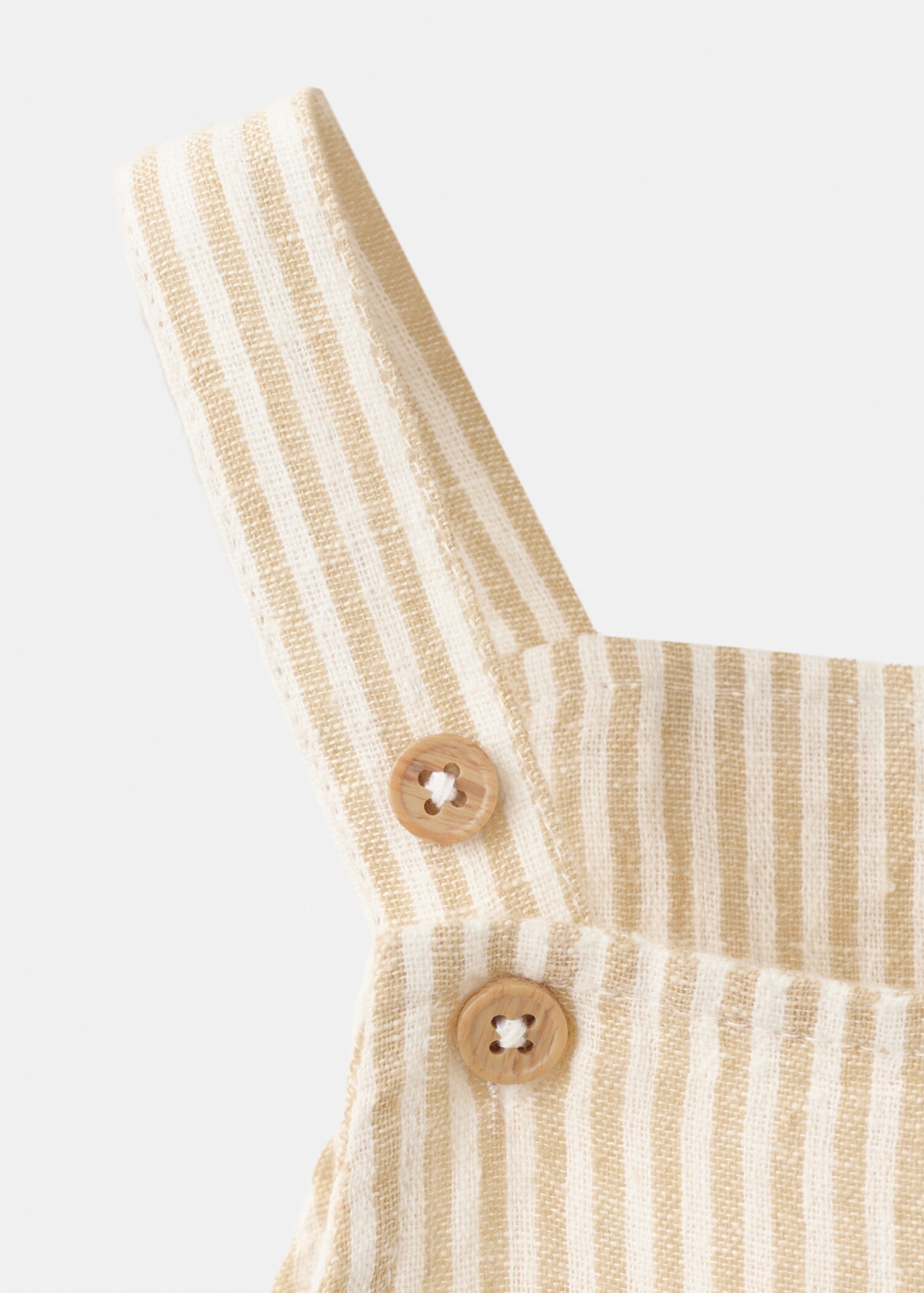 Striped cotton-linen dungarees - Details of the article 0