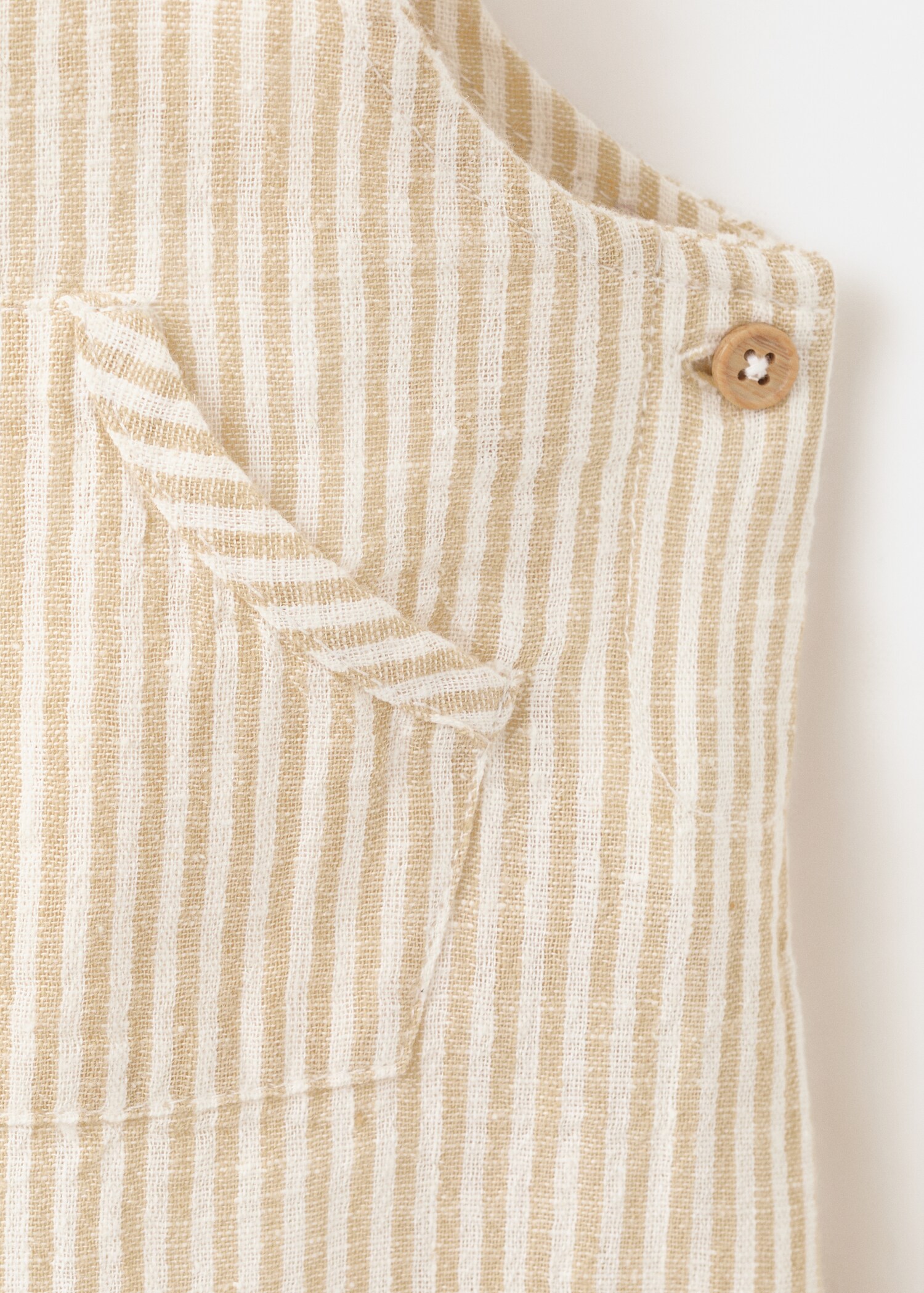 Striped cotton-linen dungarees - Details of the article 8